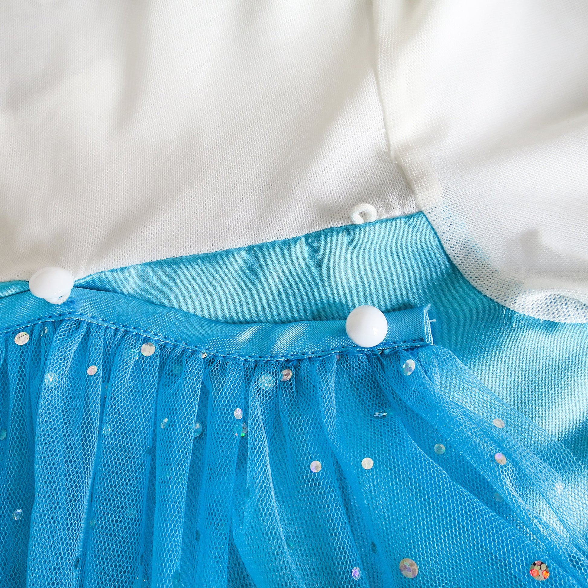 Girls Dress Cartoon Costume Princess Elsa Sparkling Party Blue