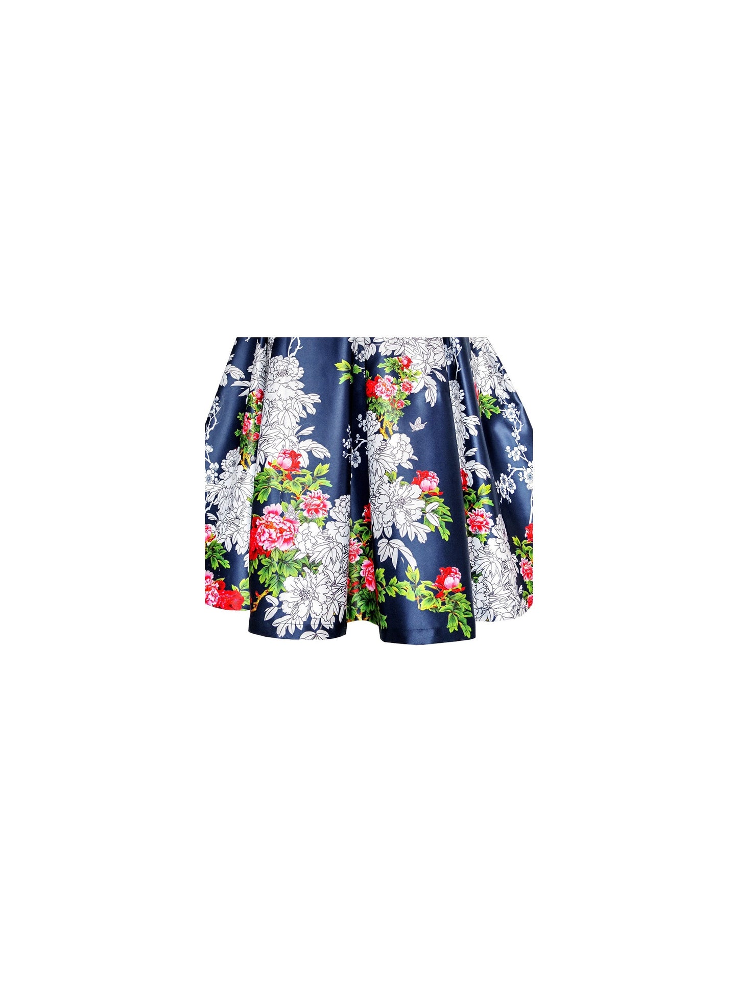 Girls Dress Flower Garden Print Elegant Chinese Style Blue
