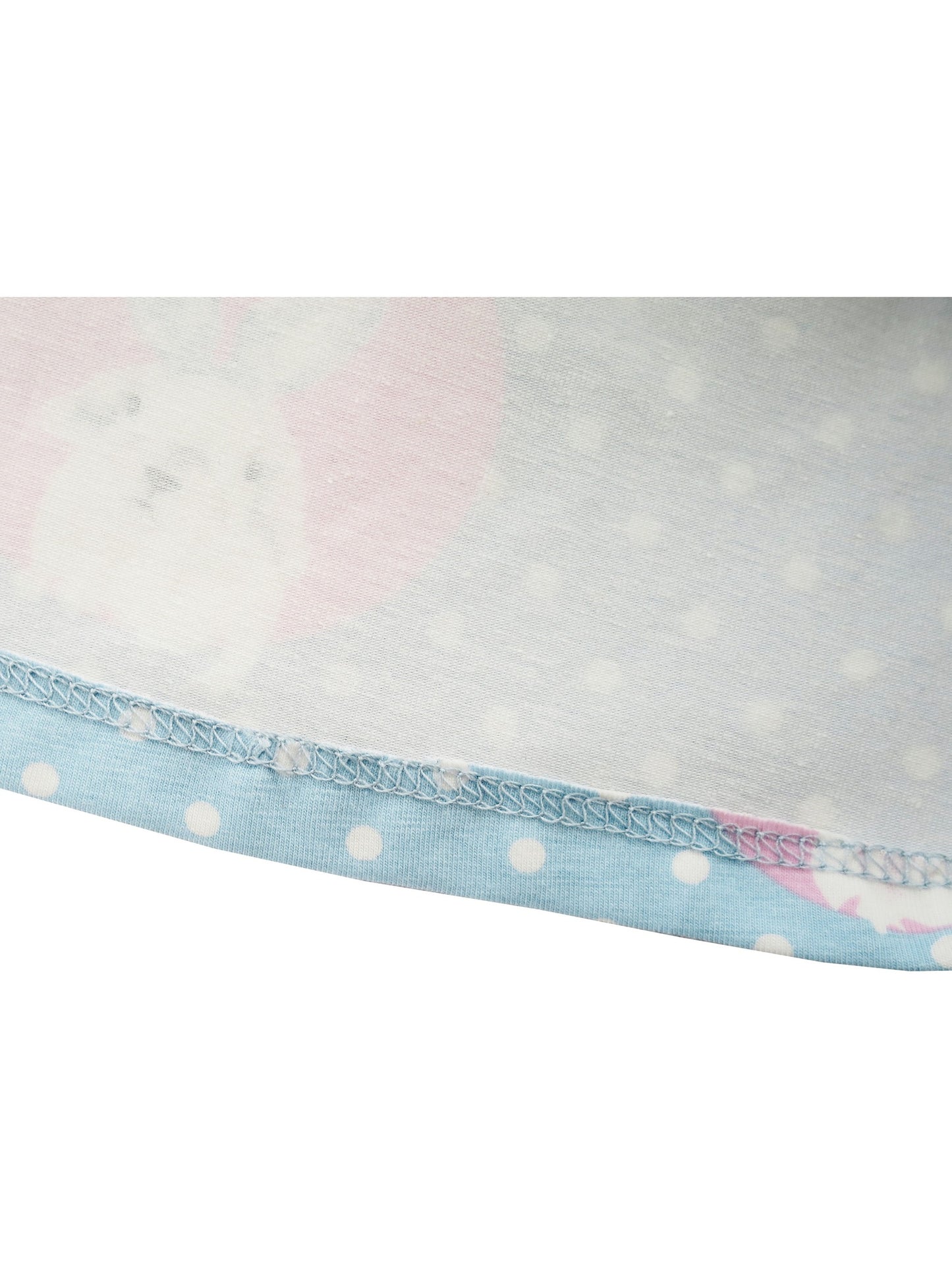 Girls Dress Blue Dot Rabbit Bunny Knitted Cotton Sundress Blue