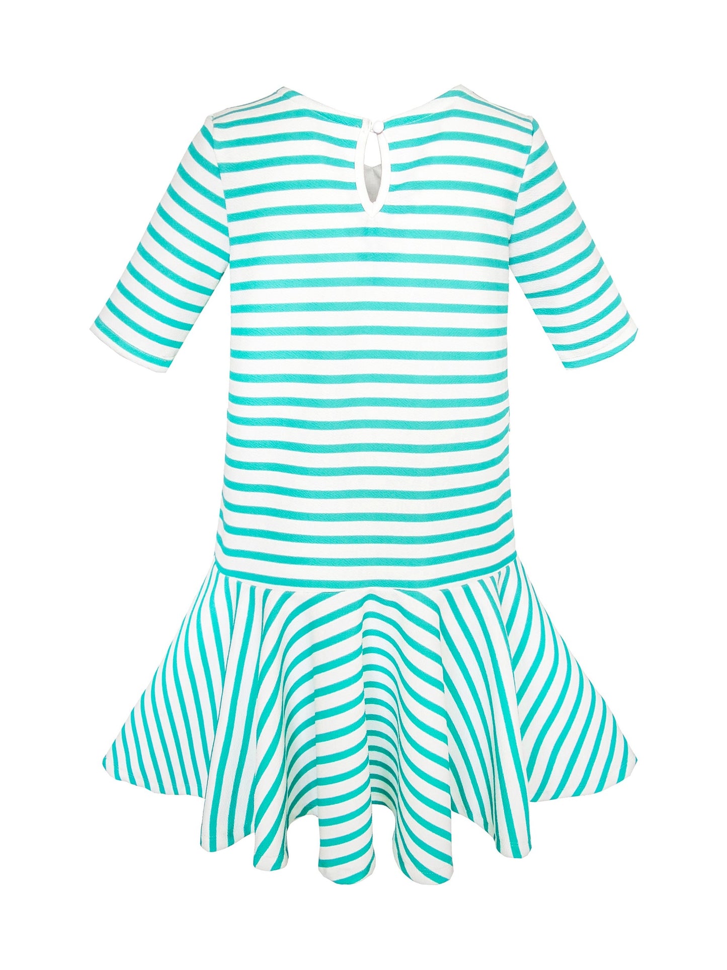 Girls Dress Striped School Uniform Bow Tie Jumper Green