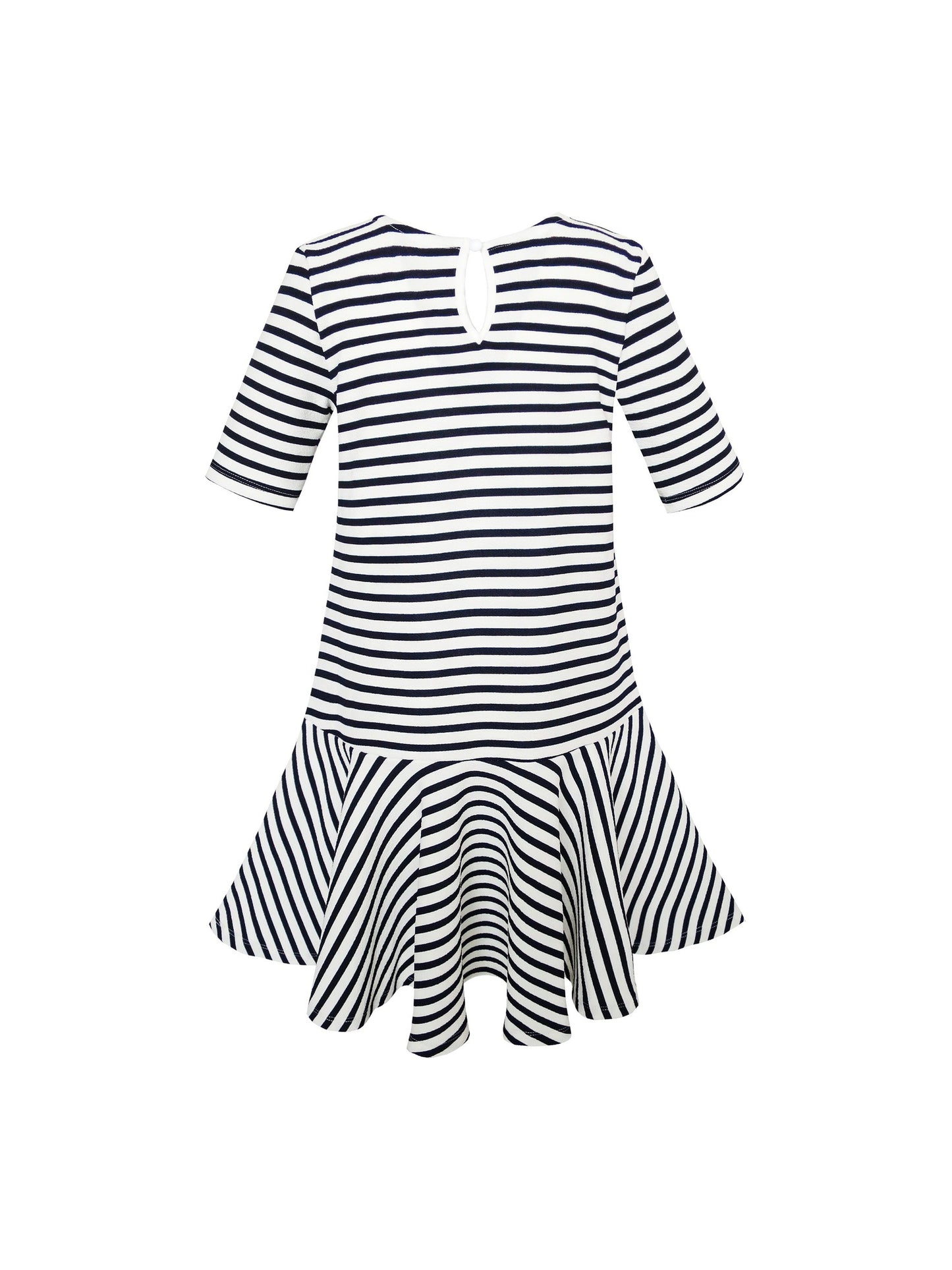 Girls Dress Striped School Uniform Bow Tie Jumper Black
