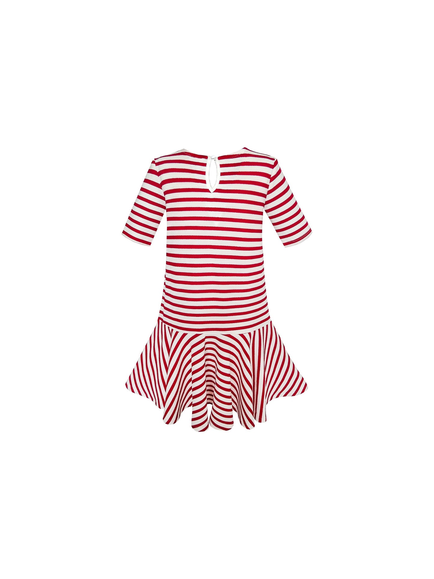 Girls Dress Striped School Uniform Bow Tie Jumper Red