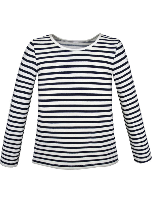 Girls T-shirt Striped School Uniform Black