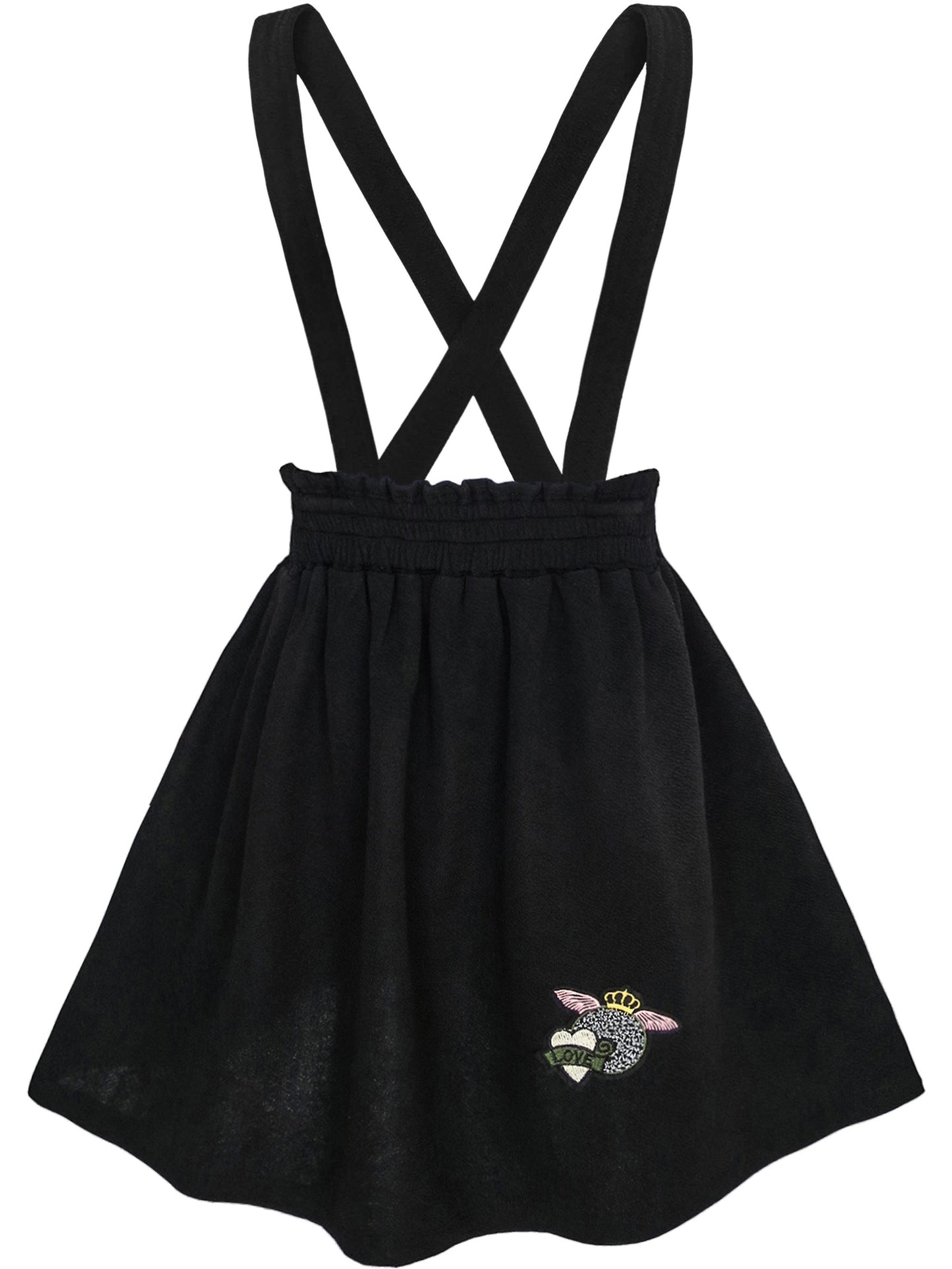 Girls Dress Suspender Skirt School Uniform Black