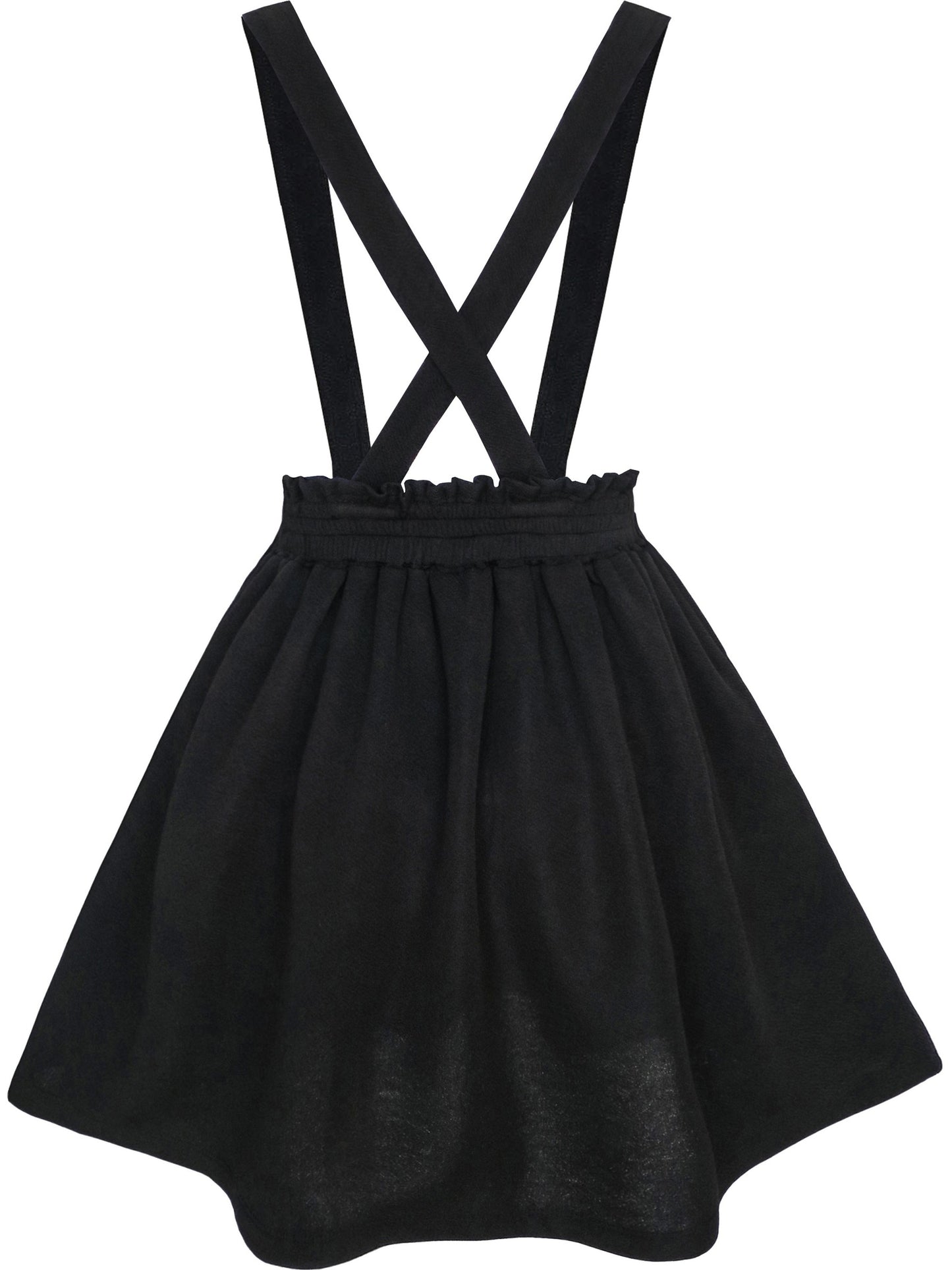 Girls Dress Suspender Skirt School Uniform Black