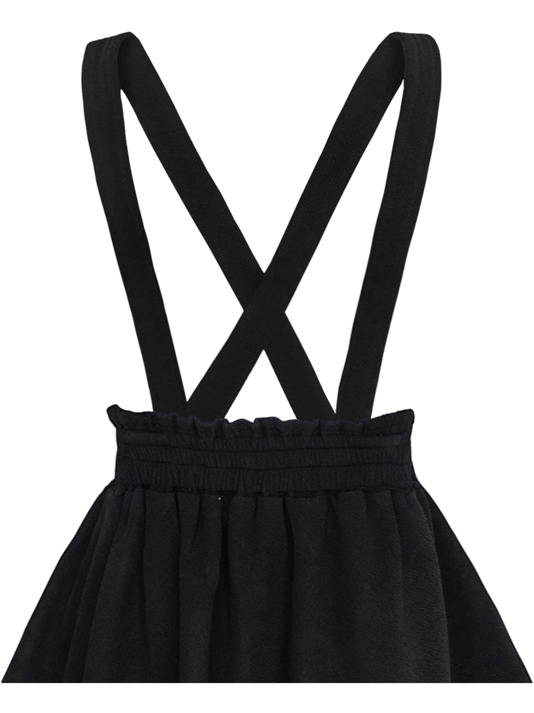 Girls Dress Suspender Skirt School Uniform Black