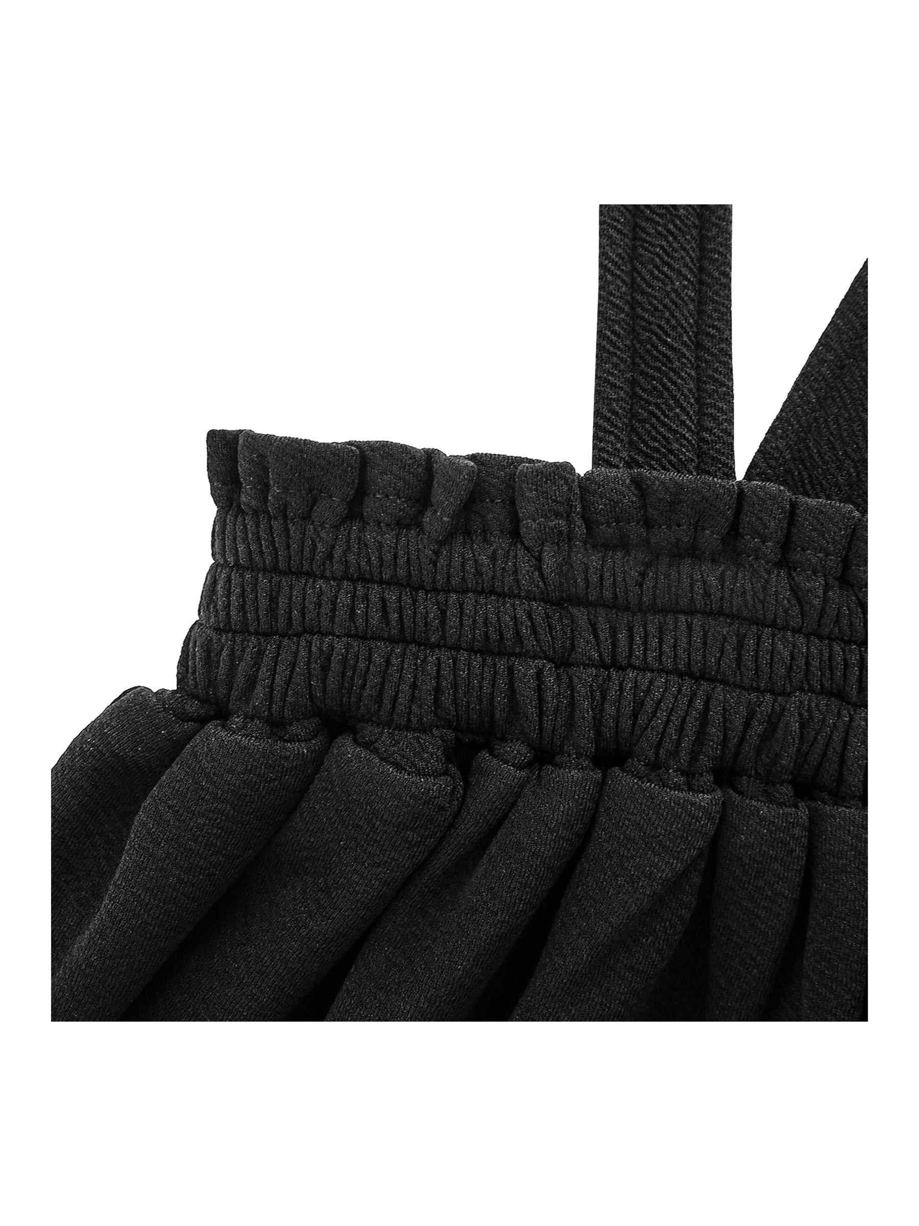 Girls Dress Suspender Skirt School Uniform Black