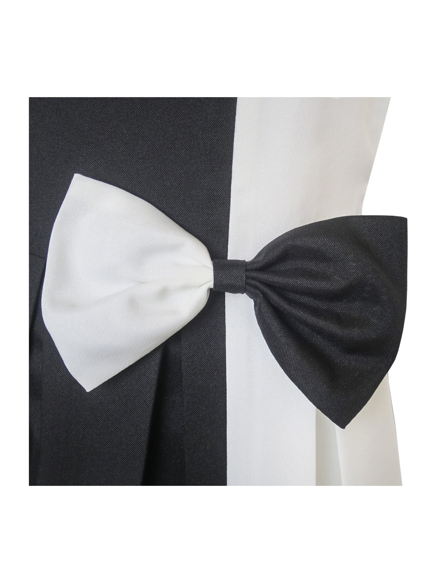 Girls Dress Color Block Contrast Bow Tie Everyday Party Black
