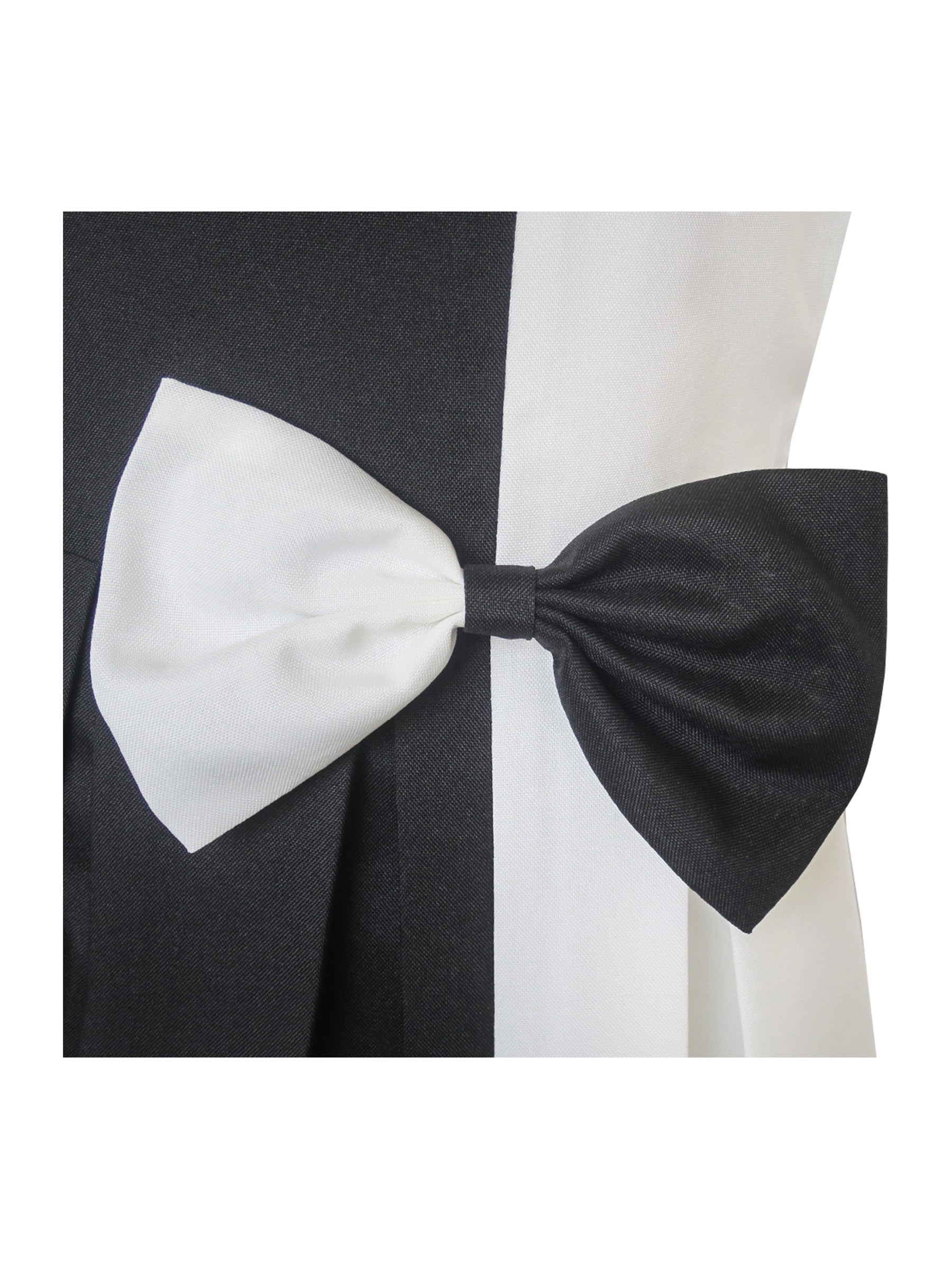 Girls Dress Color Block Contrast Bow Tie Everyday Party Black
