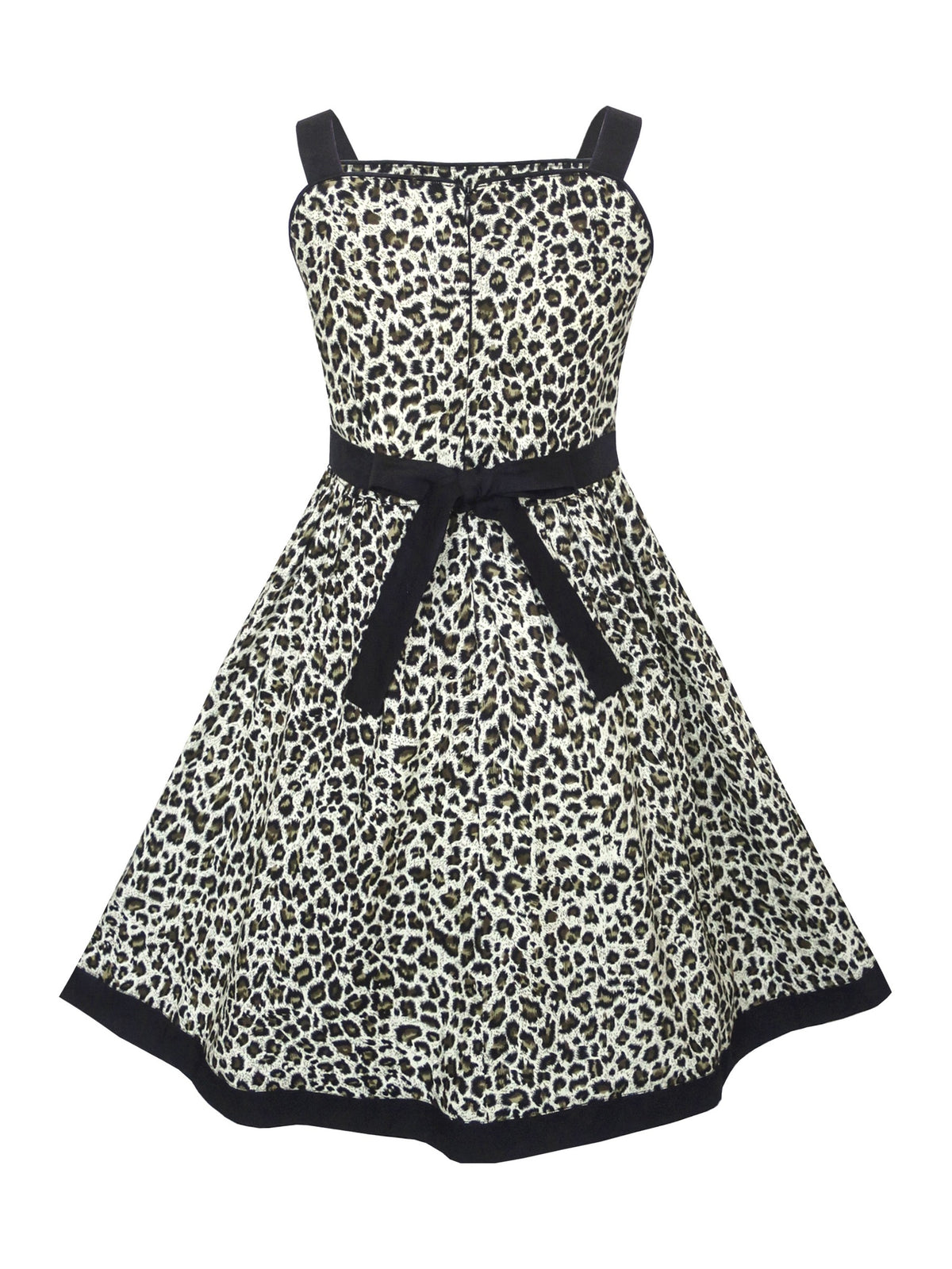Girls Pink Heart Print Bow Tie Party Sundress Kids Clothes SZ - Black