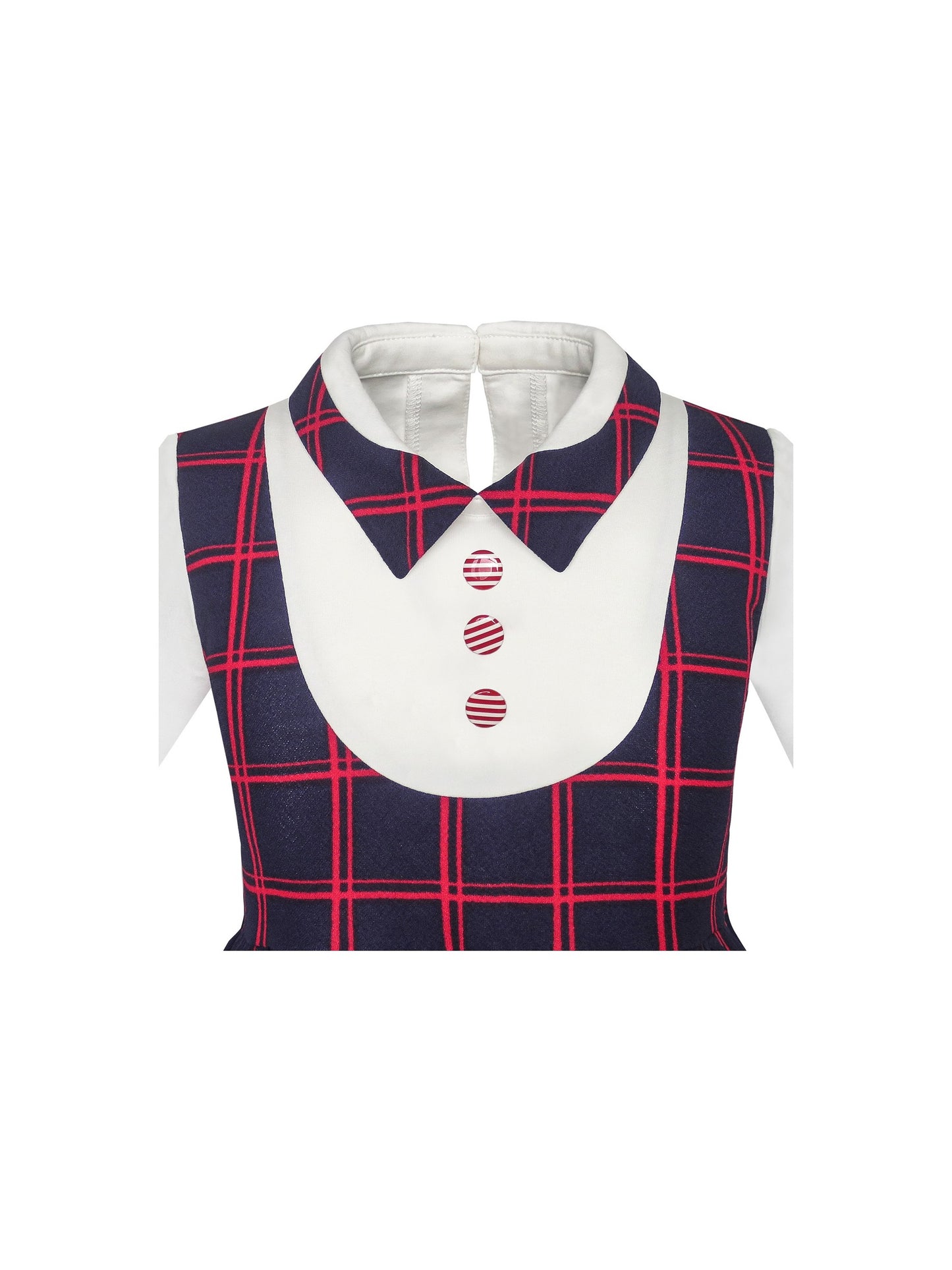 Girls Dress 2-in-1 School Uniform Checkered Plaid Suspender Skirt Multi-Color