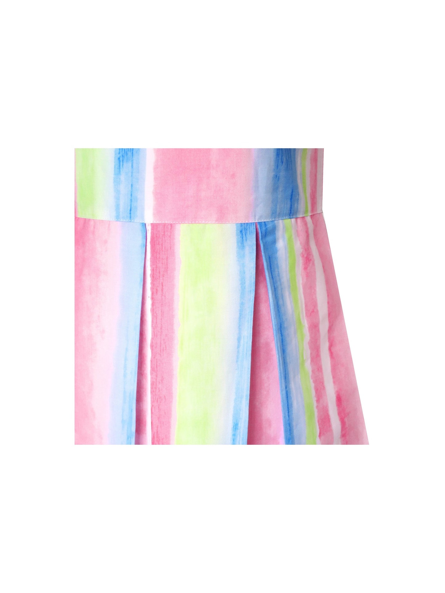 Girls Sleeveless Cotton Dress Blue Striped Casual Summer Dresses For Girls Pink