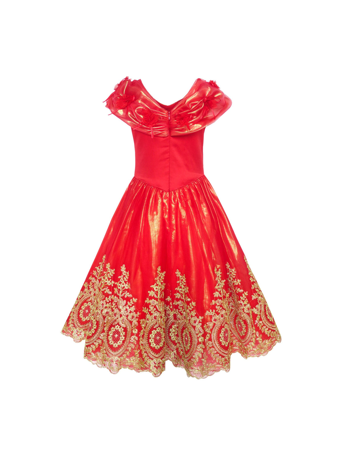 Girls Dress Pink Princess Costume Cinderella Fancy Birthday Ball - Red