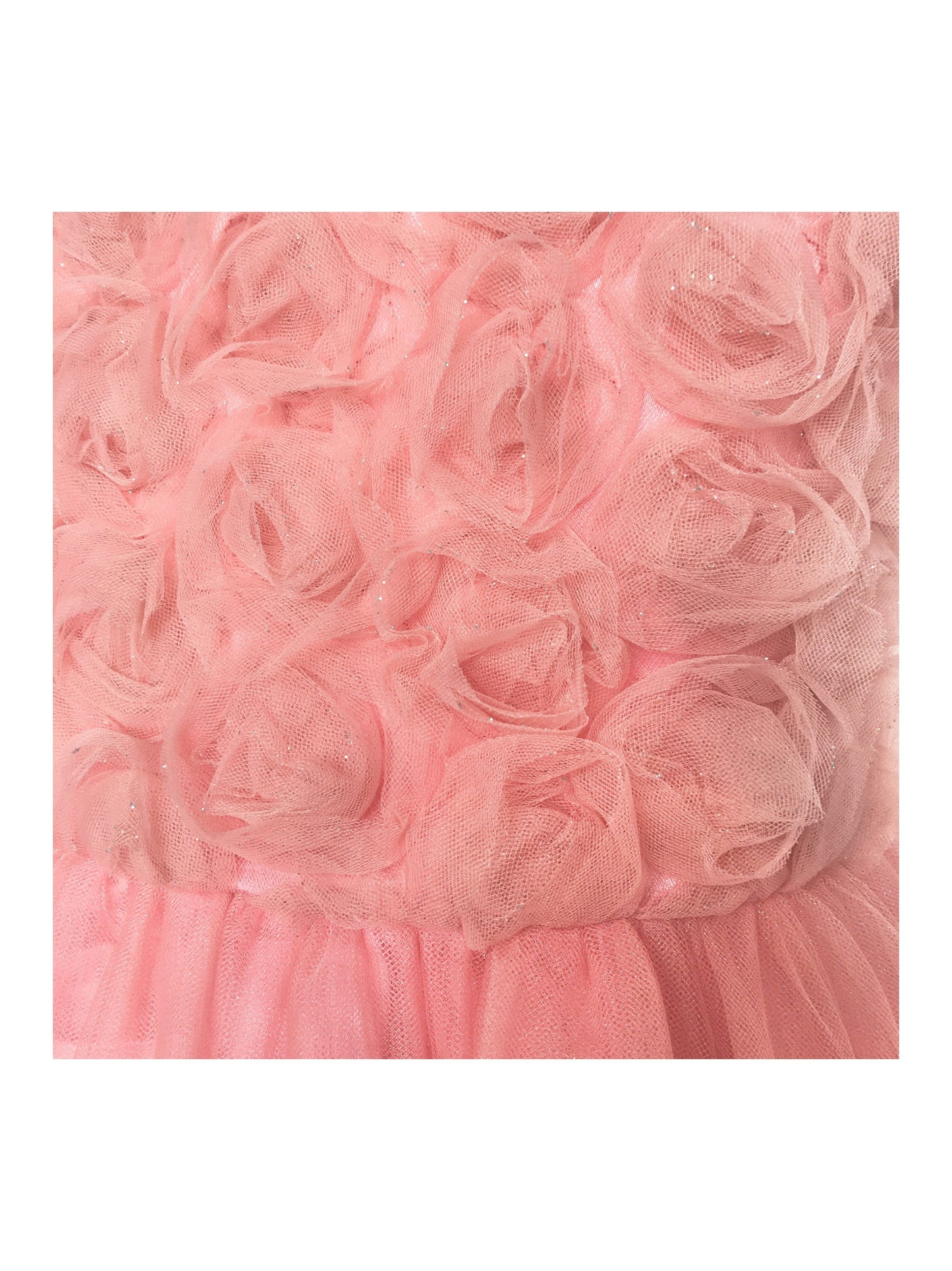 Girls Dress One Shoulder Rose Flower Dancing Ball Gown Pink