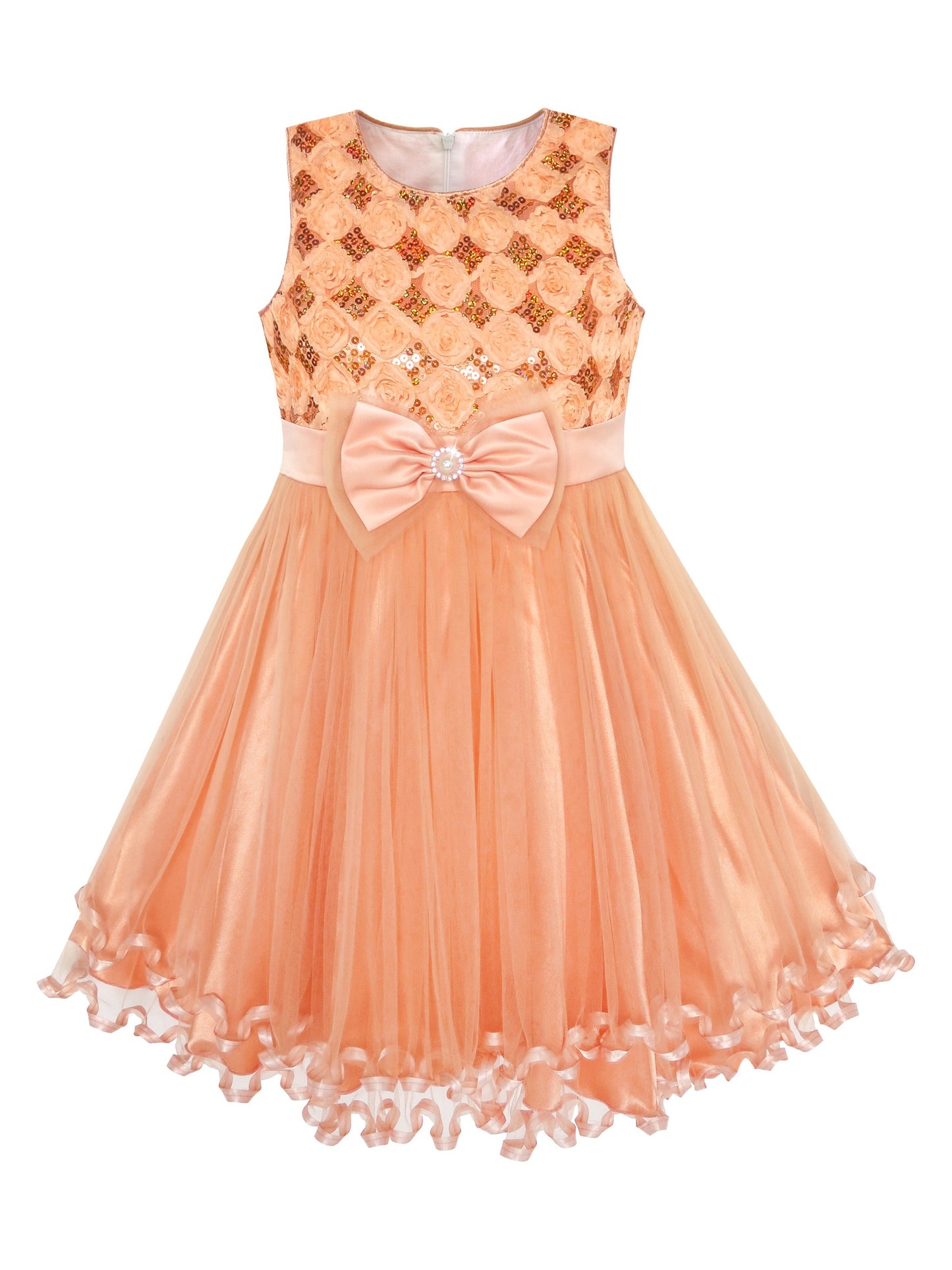Girls Dress Pink Rose Pageant Tulle Wedding Kids Boutique Orange