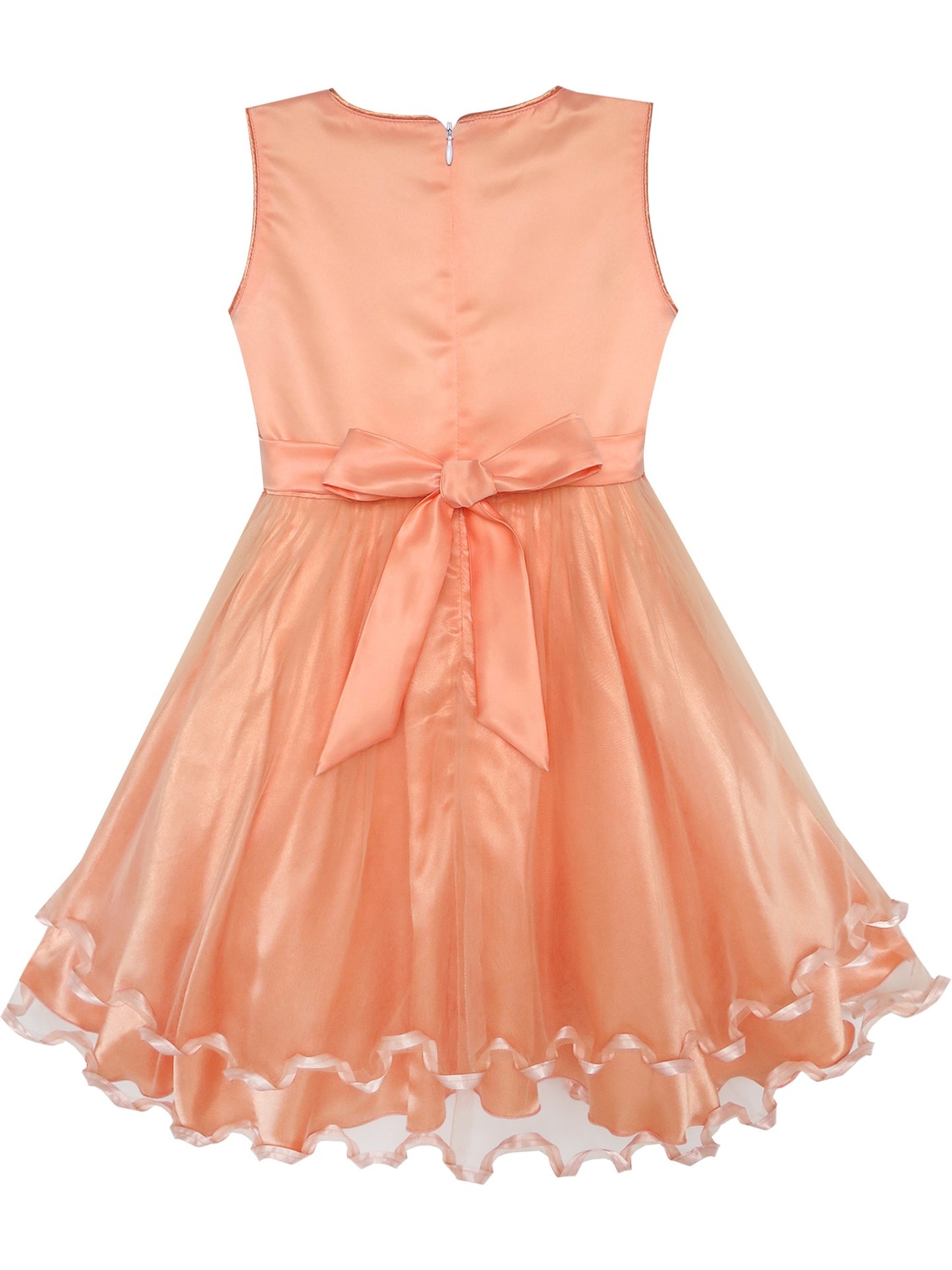 Girls Dress Pink Rose Pageant Tulle Wedding Kids Boutique Orange