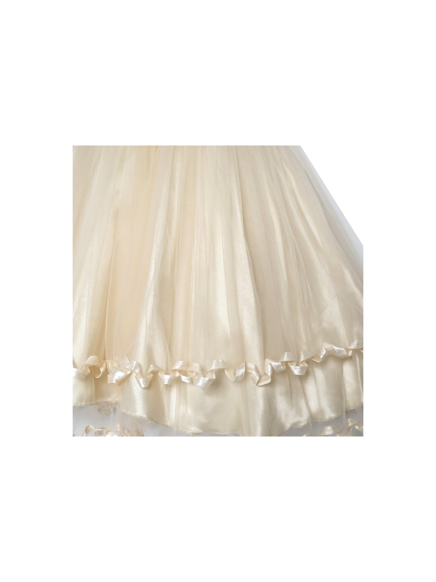 Girls Dress Pink Rose Pageant Tulle Wedding Kids Boutique Beige