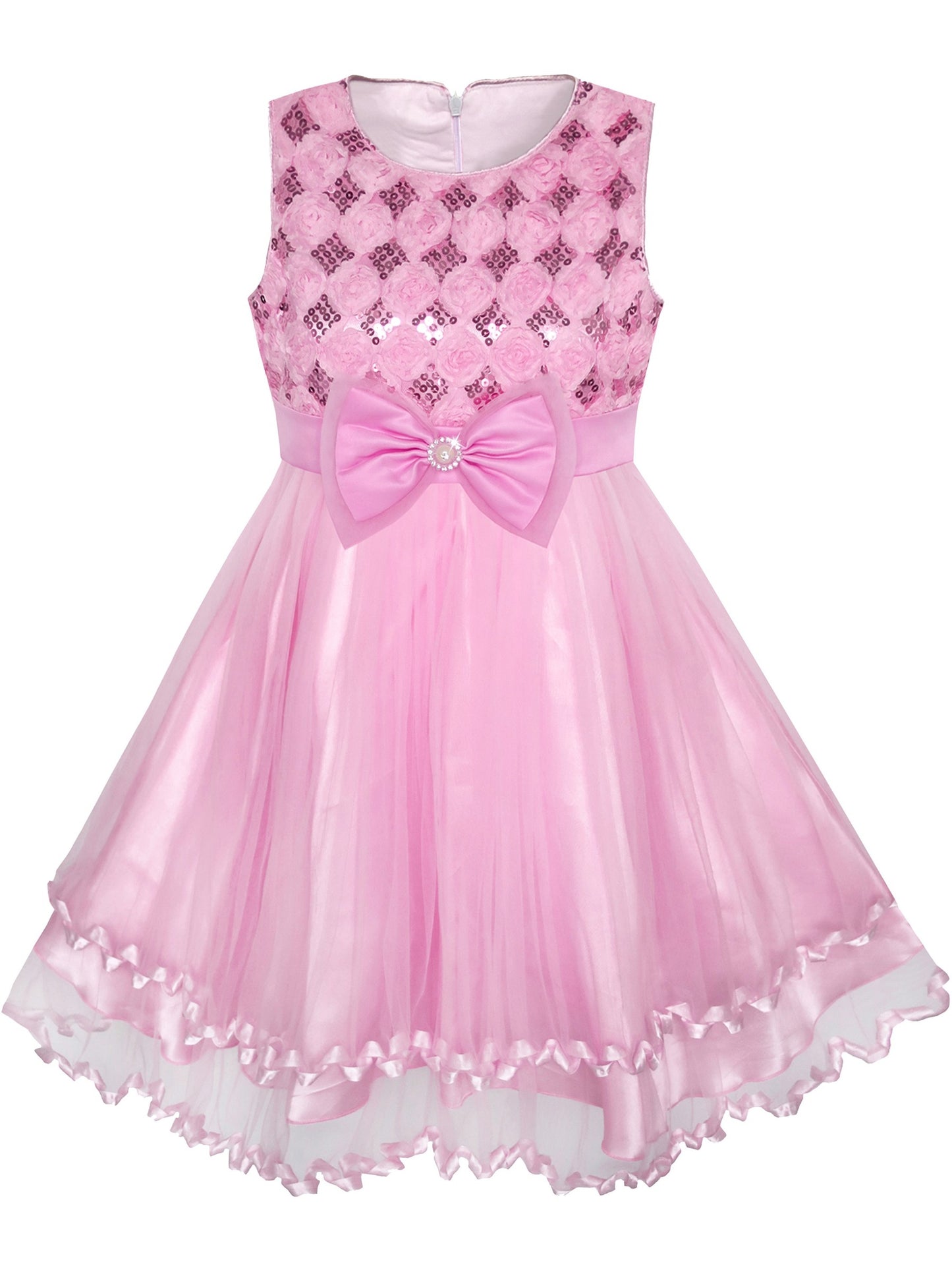 Girls Dress Pink Rose Pageant Tulle Wedding Kids Boutique Pink