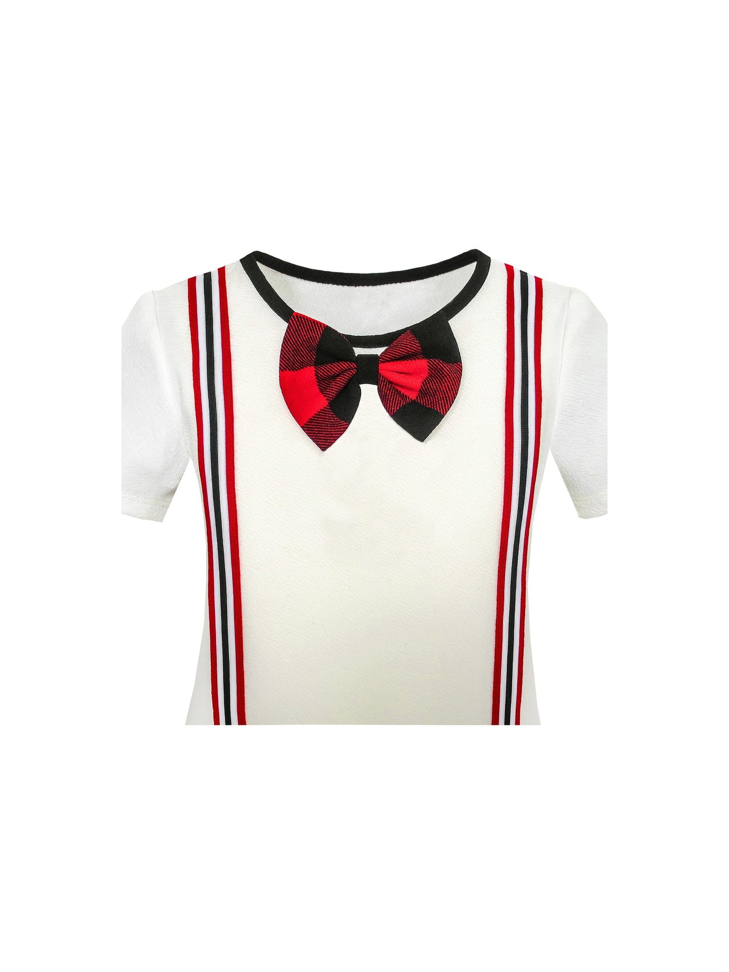 Girls Dress School Uniform Red White Check Suspender Skirt Red