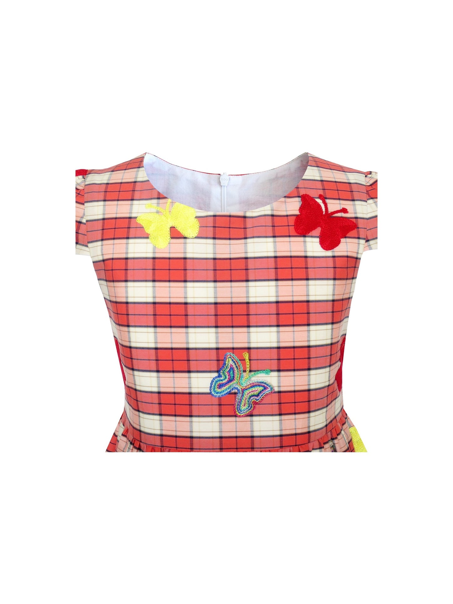 Girls Dress Butterfly Print Bow Tie Princess School Children Clothing Multi-Color