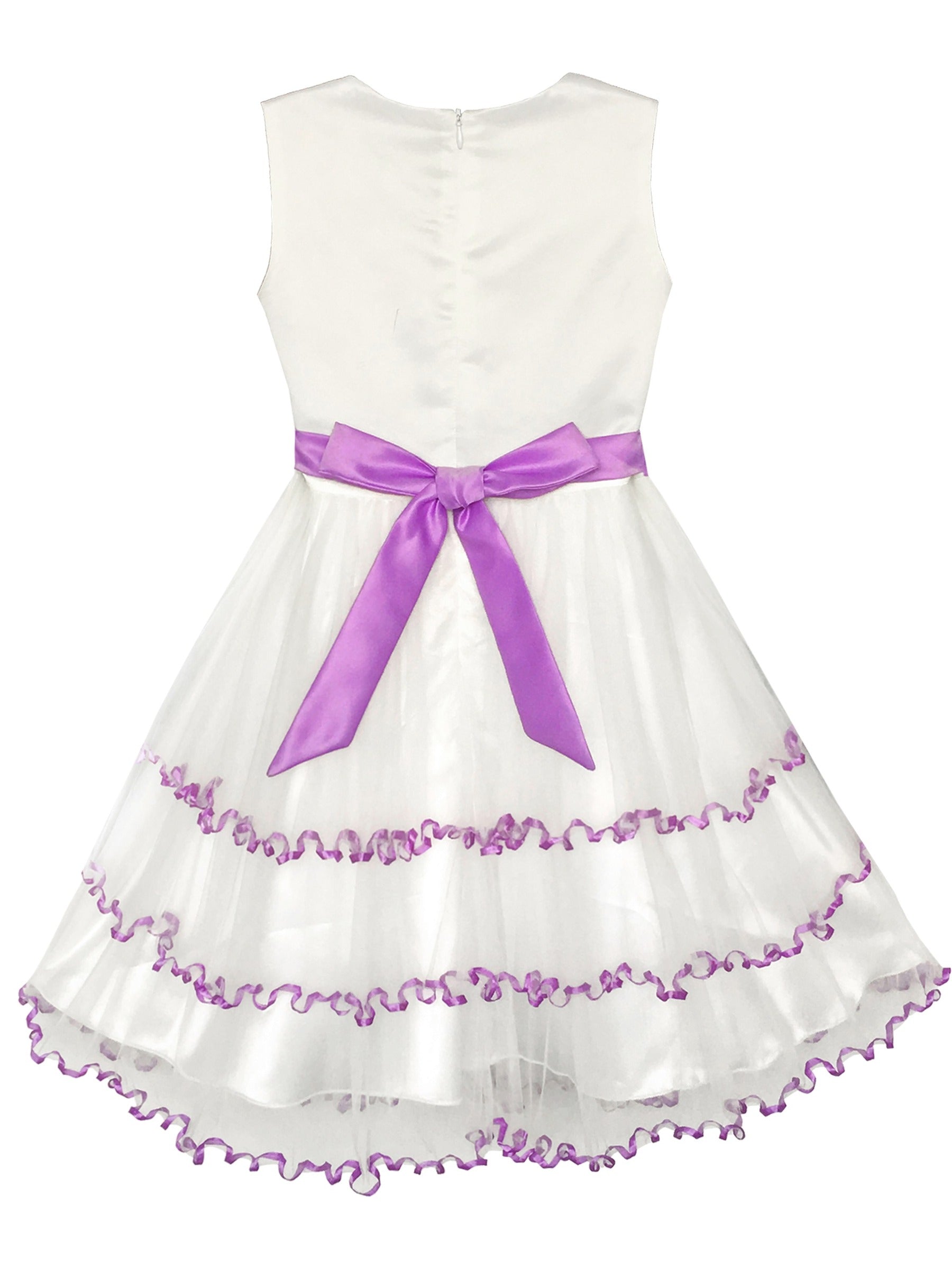 Girls Dress Pink Rose Pageant Tulle Wedding Kids Boutique Purple