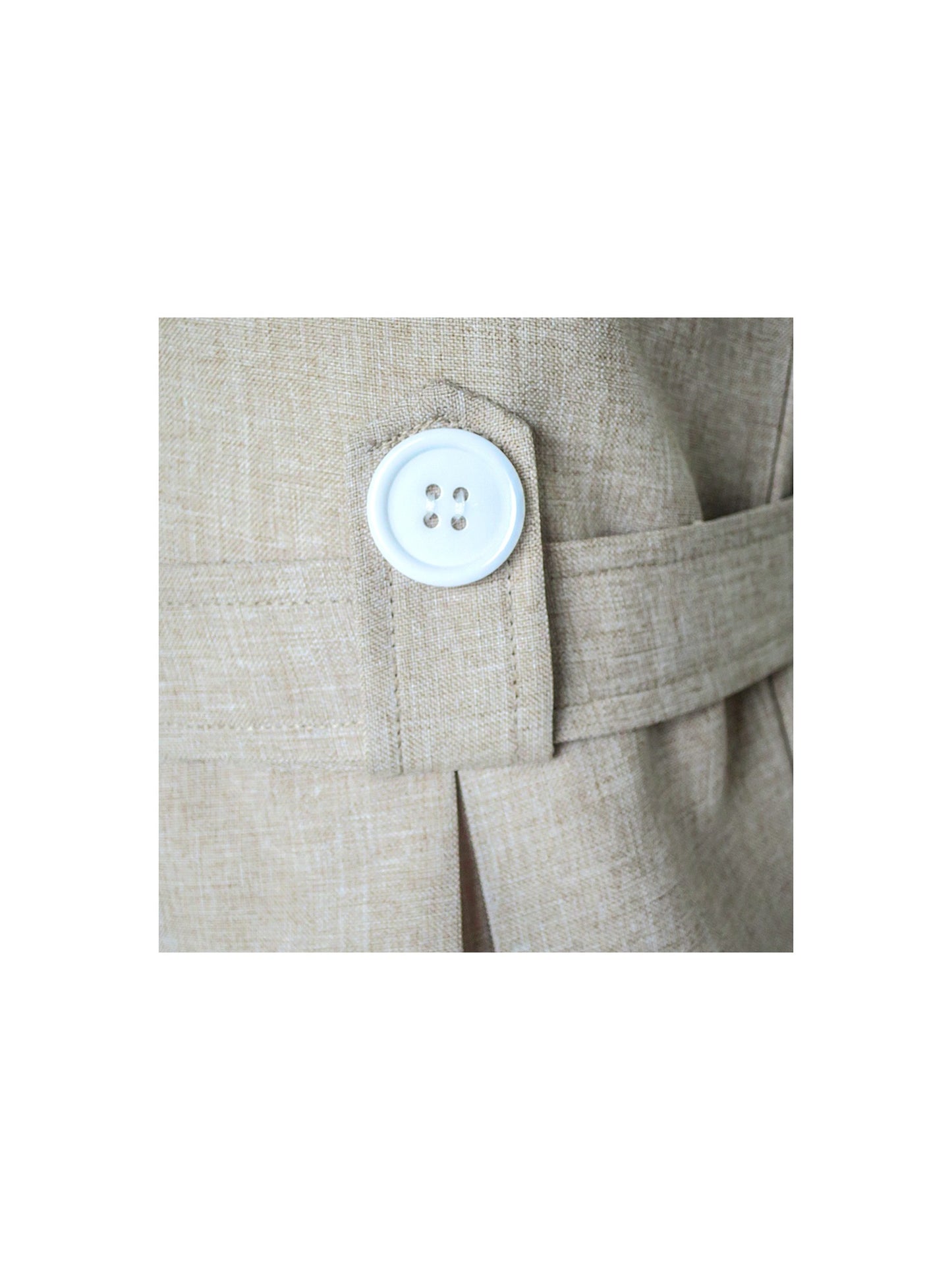 Girls Dress Beige Button Back School Uniform Pleated Hem Beige