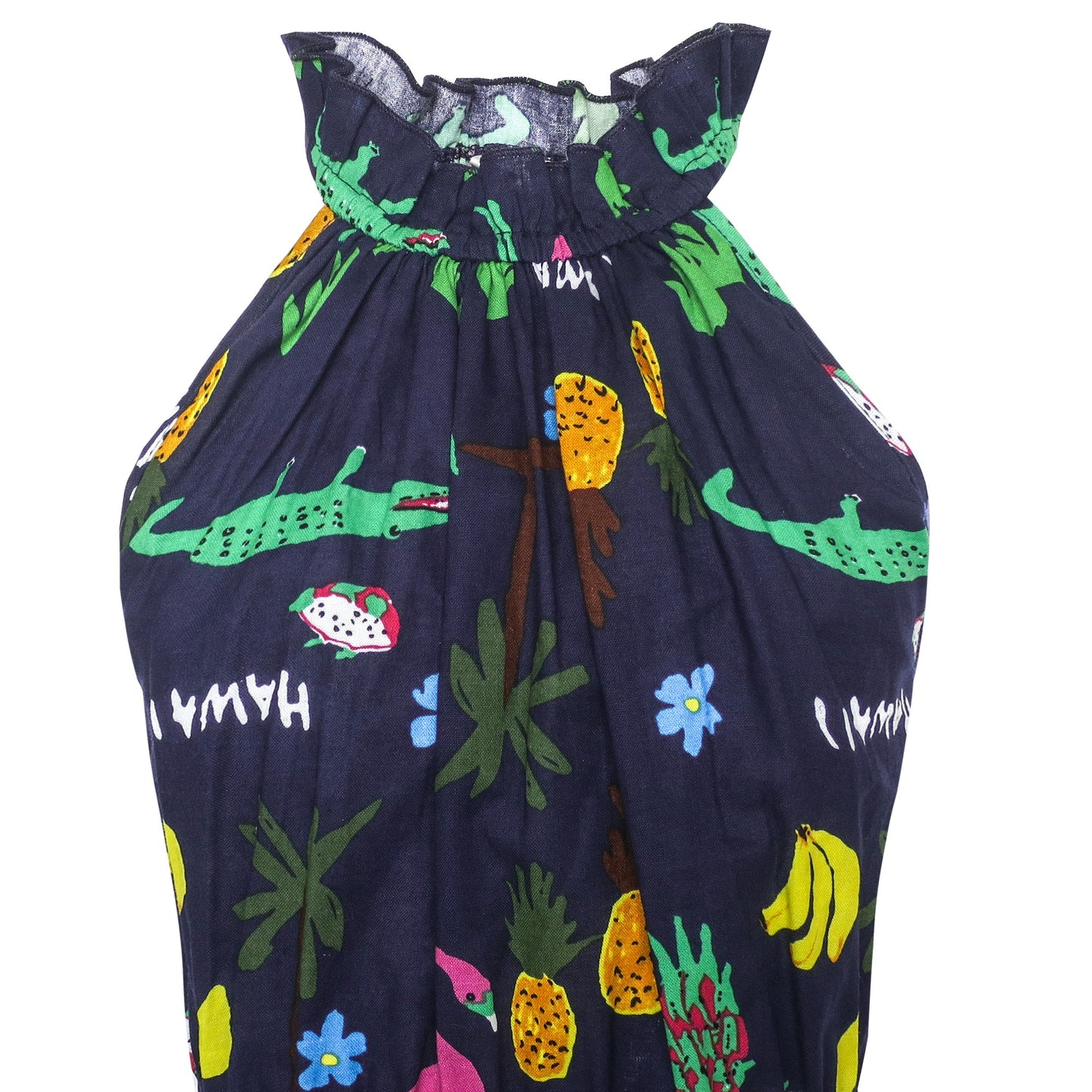 Girls Dress Crocodile Fruits Print Mickey Bag Birthday Party Multi-Color