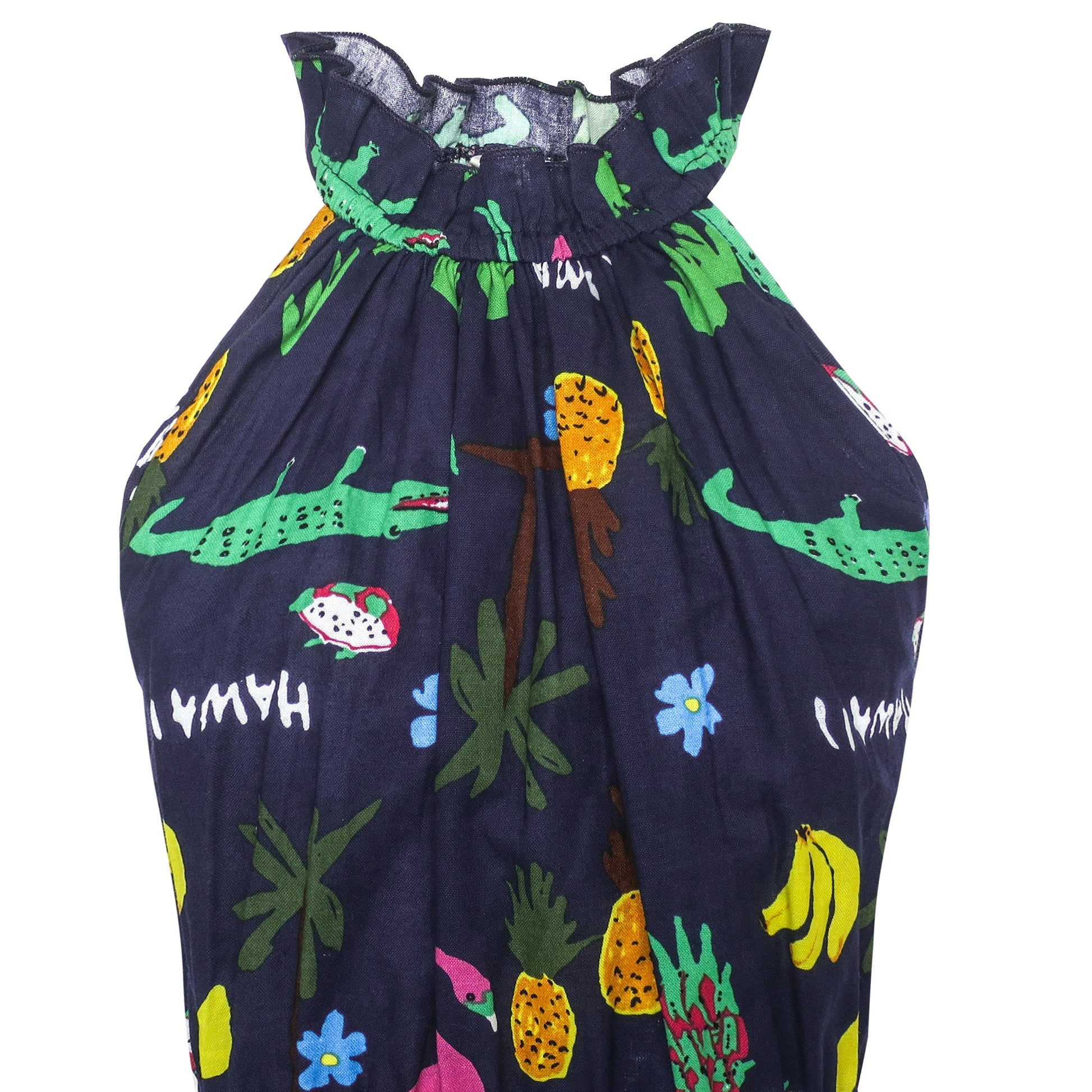 Girls Dress Crocodile Fruits Print Mickey Bag Birthday Party Multi-Color