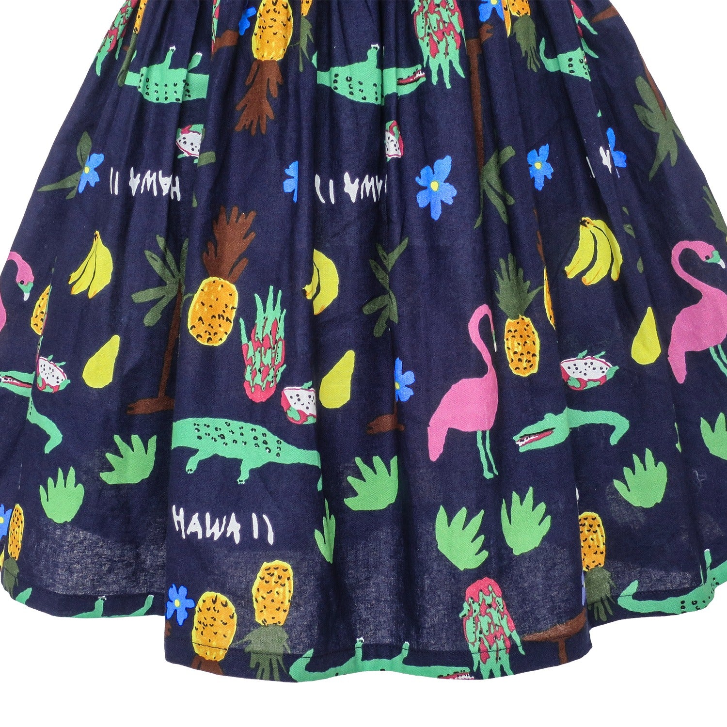 Girls Dress Crocodile Fruits Print Mickey Bag Birthday Party Multi-Color