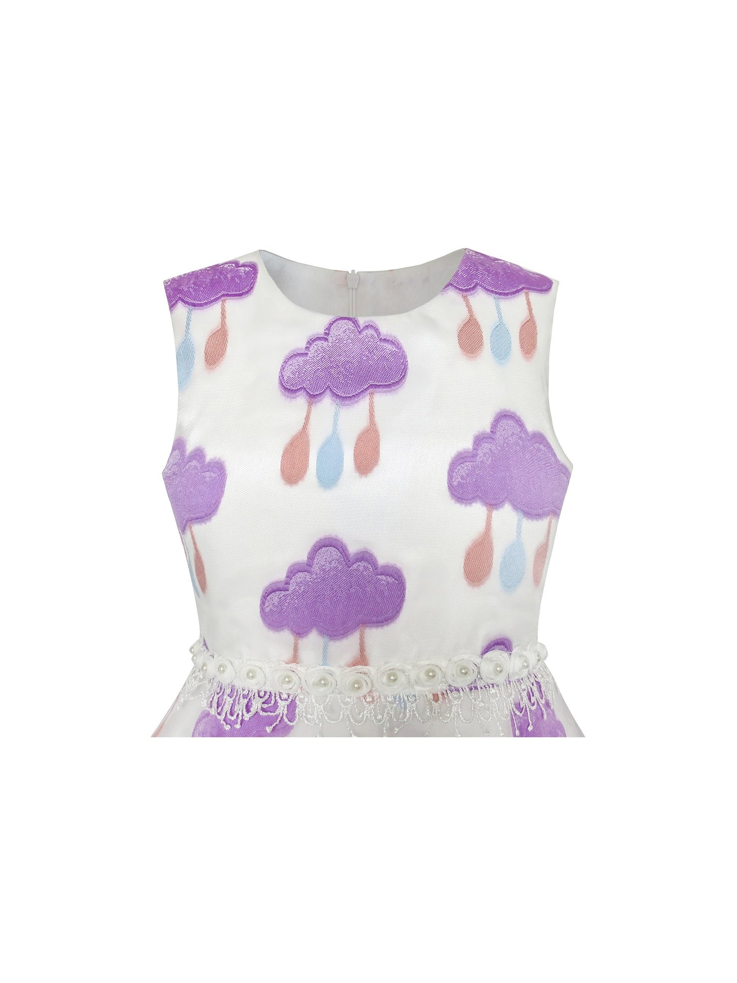 Girls Dress Purple Flower Bow Tie Wedding Party Children Clothes Size Purple