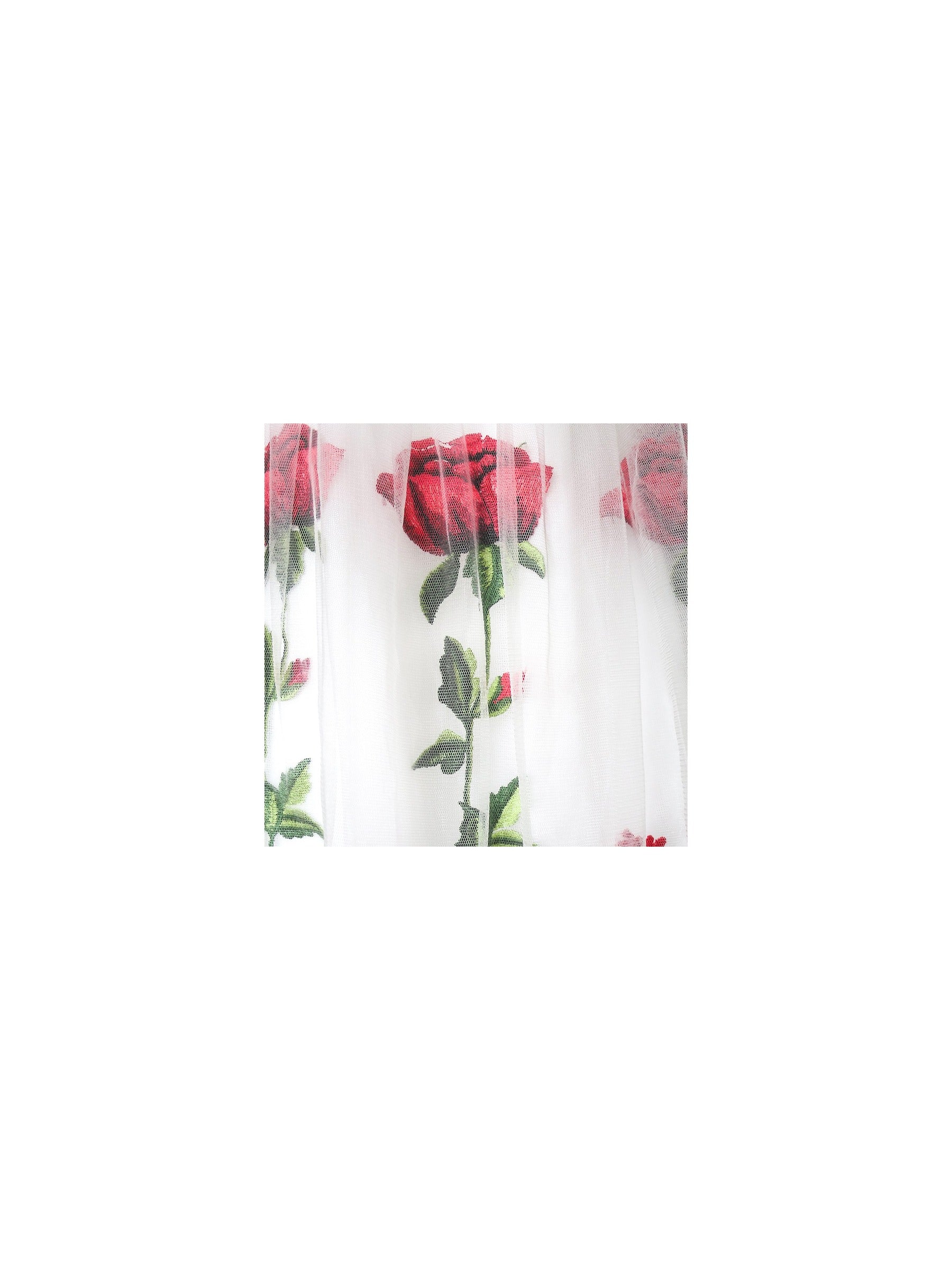 Girls Dress Champagne Rose Flower Embroidery Heart Shape Back White