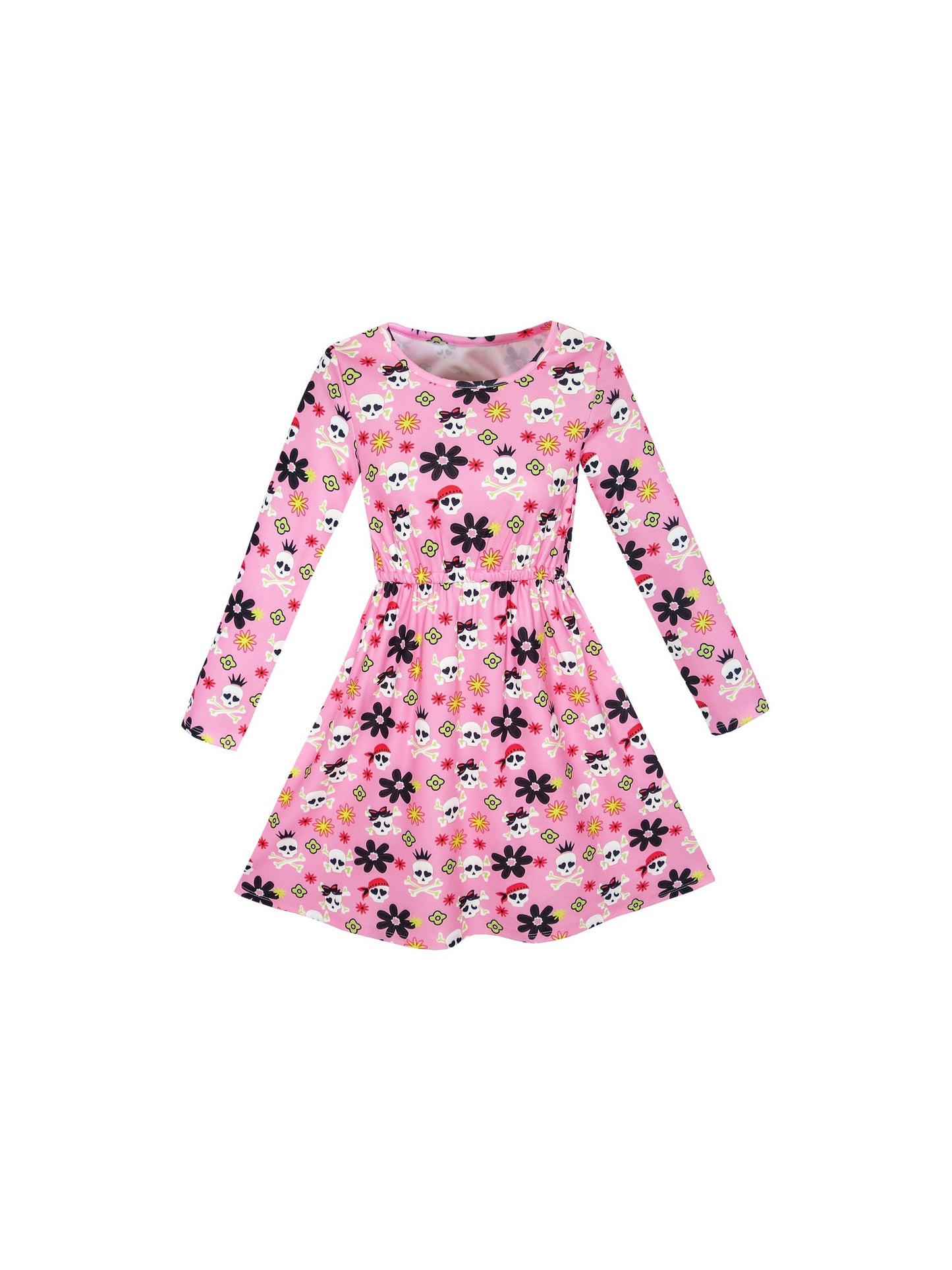 Girls Dress Christmas Santa Xmas Tree Jingle Bell Pink