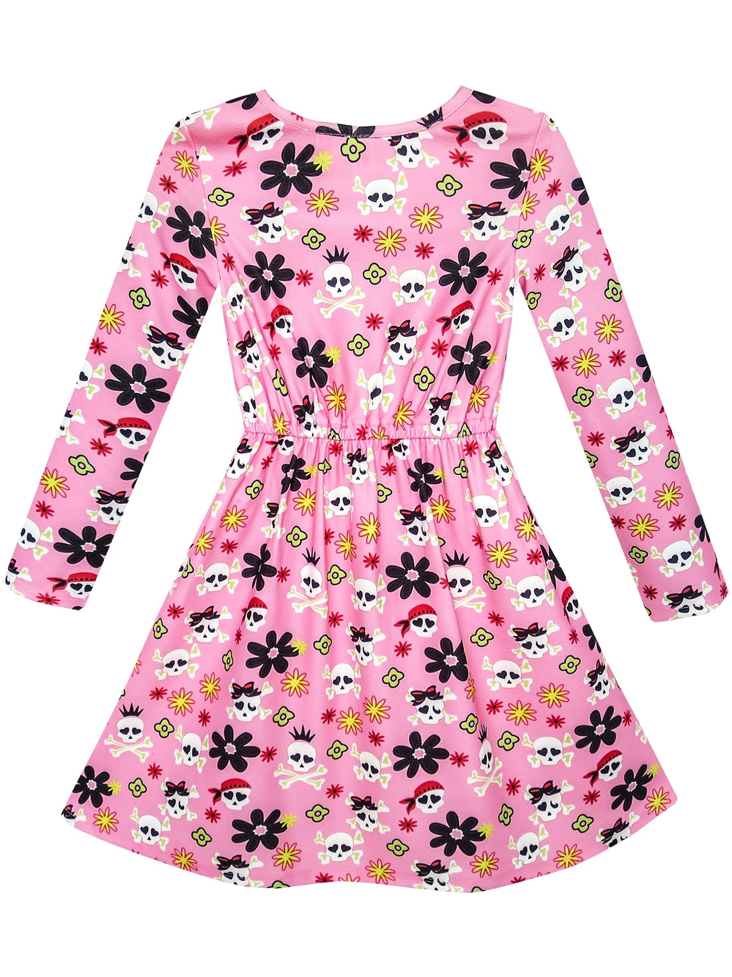 Girls Dress Christmas Santa Xmas Tree Jingle Bell Pink