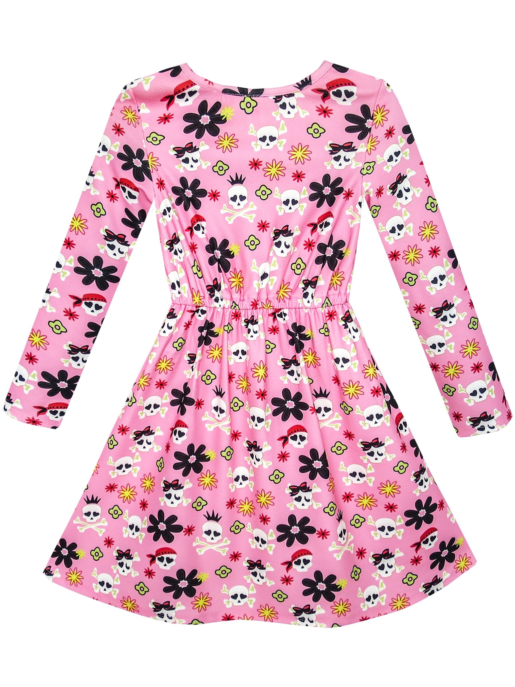 Girls Dress Christmas Santa Xmas Tree Jingle Bell Pink