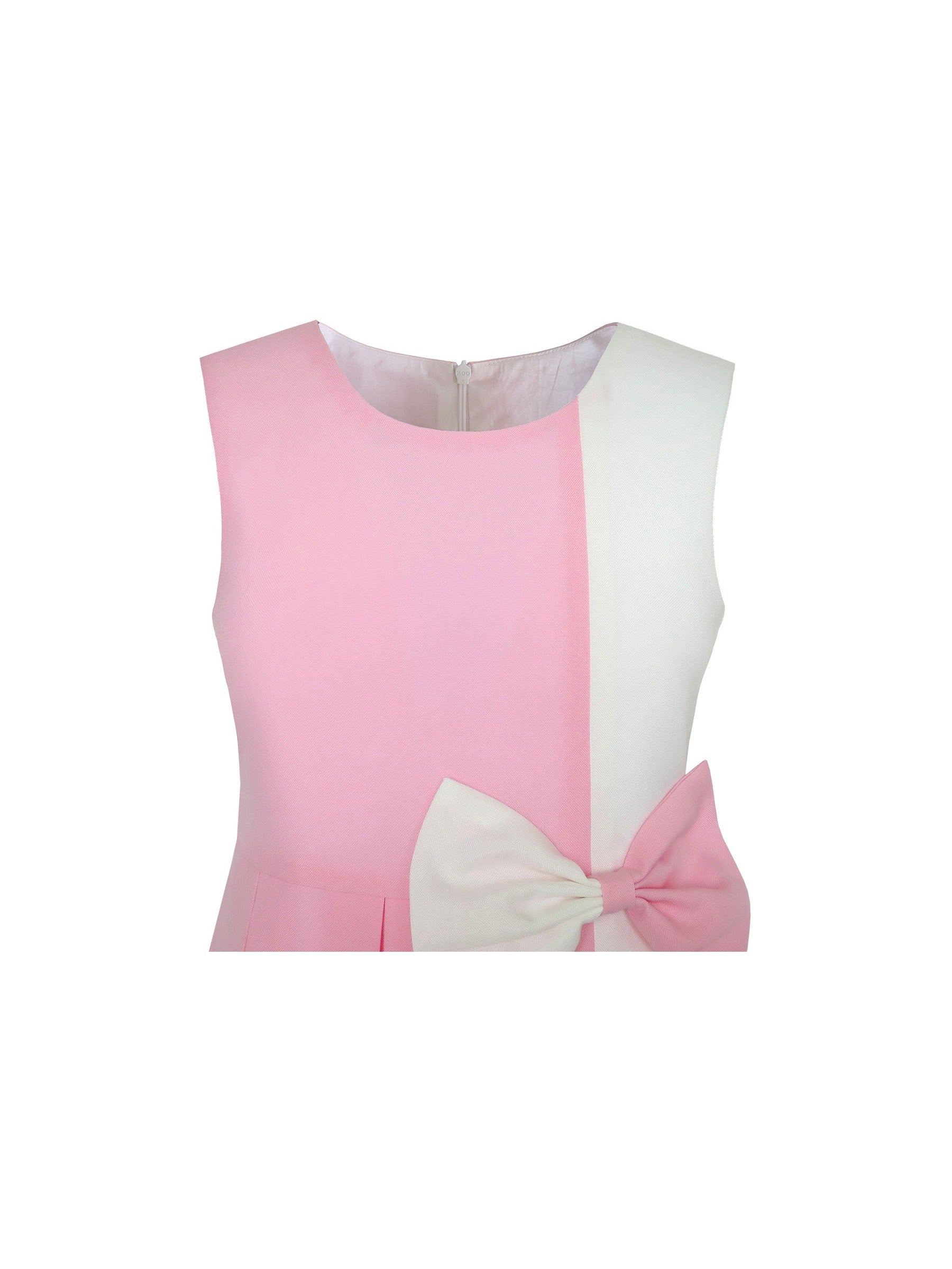 Girls Dress Color Block Contrast Bow Tie Everyday Party Pink
