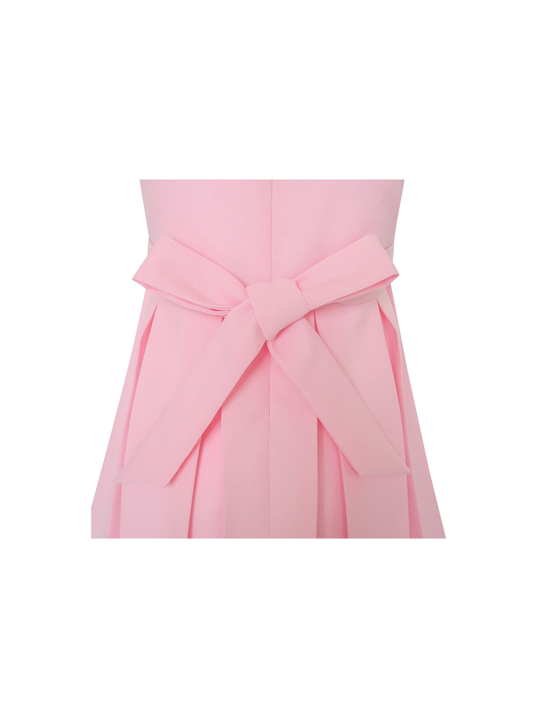 Girls Dress Color Block Contrast Bow Tie Everyday Party Pink
