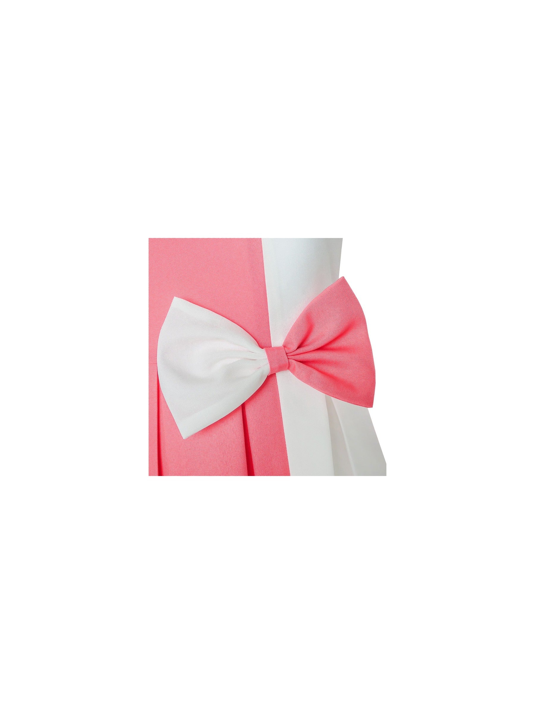 Girls Dress Color Block Contrast Bow Tie Everyday Party Red