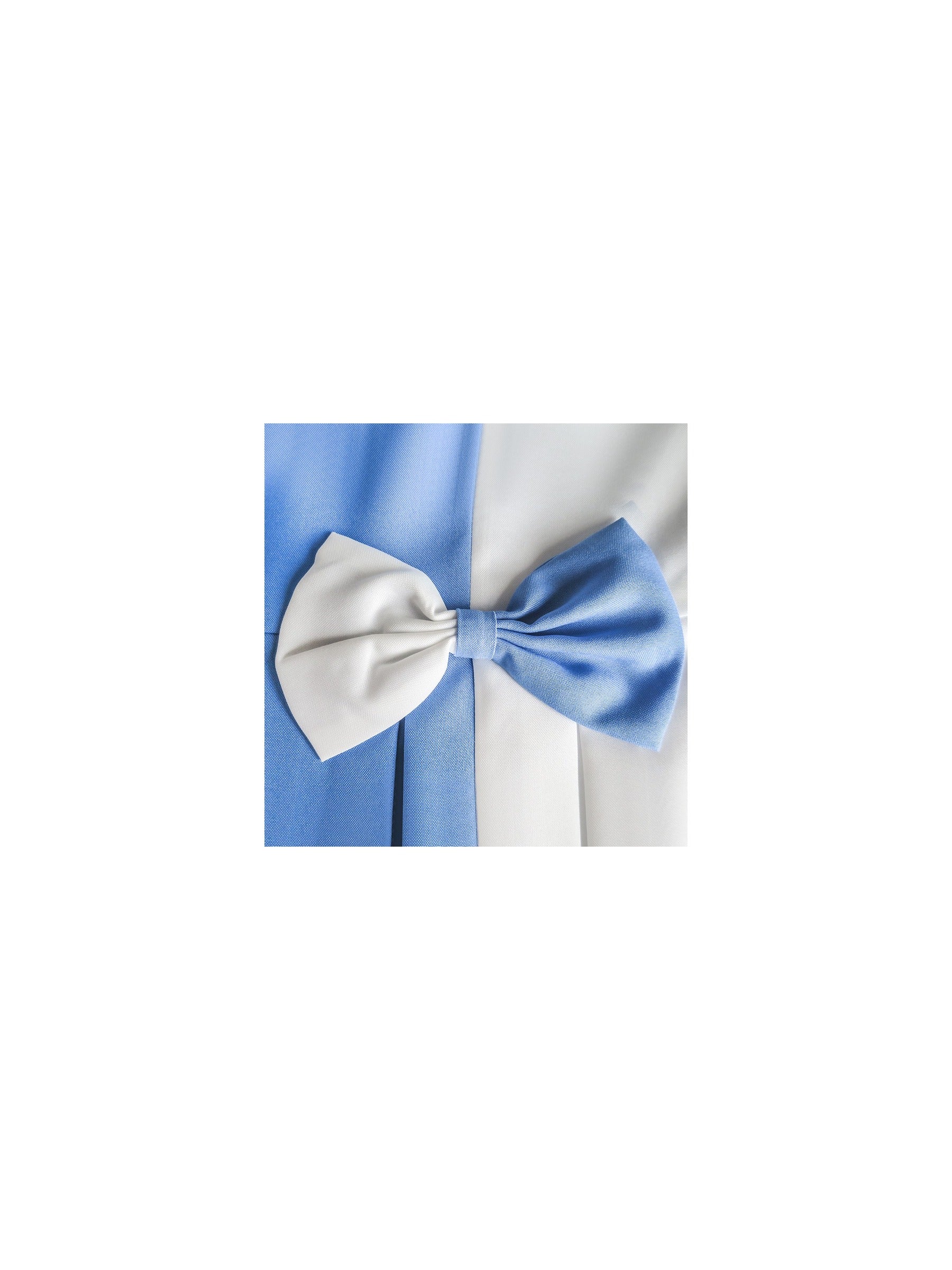 Girls Dress Color Block Contrast Bow Tie Everyday Party Blue