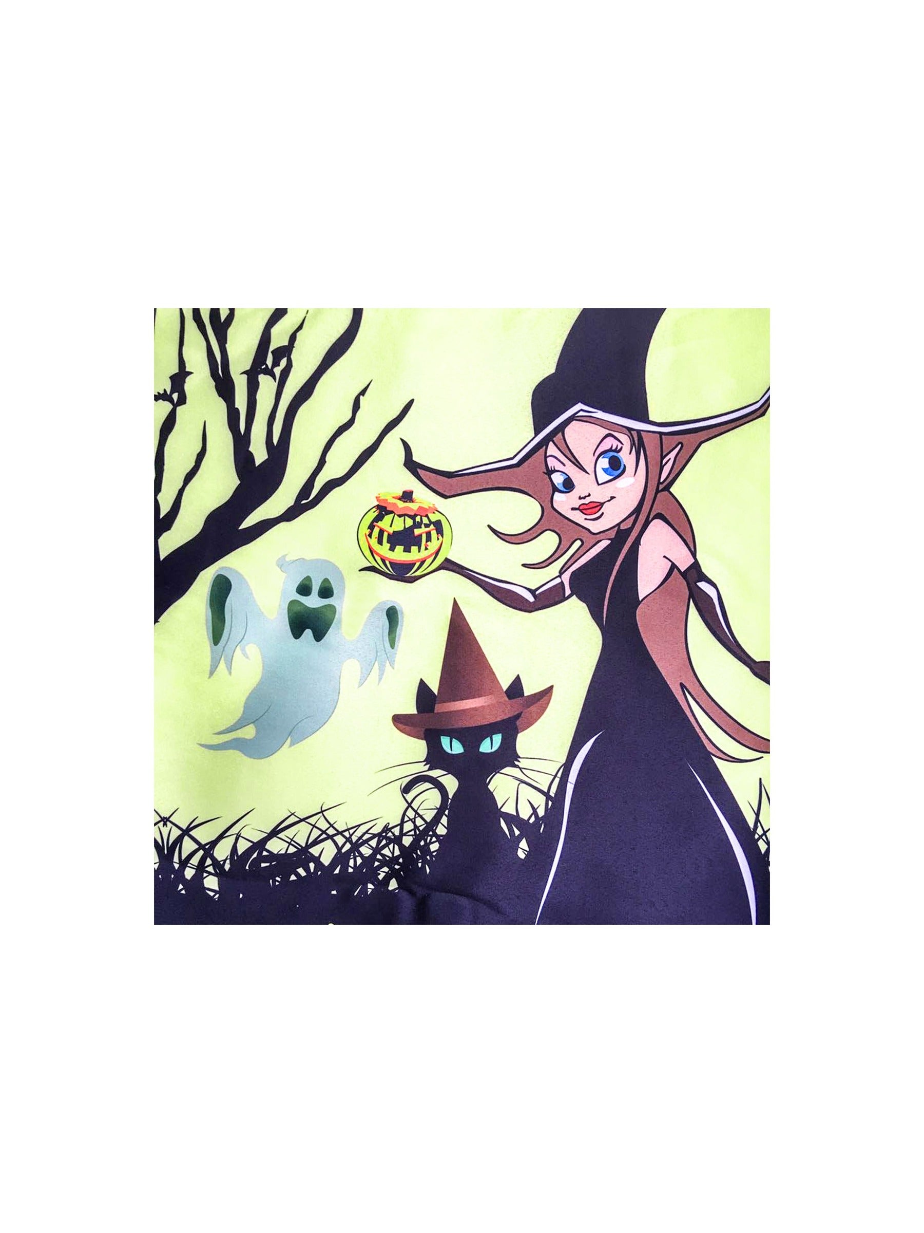 Girls Dress Halloween Witch Bat Pumpkin Costume Purple Dress Yellow