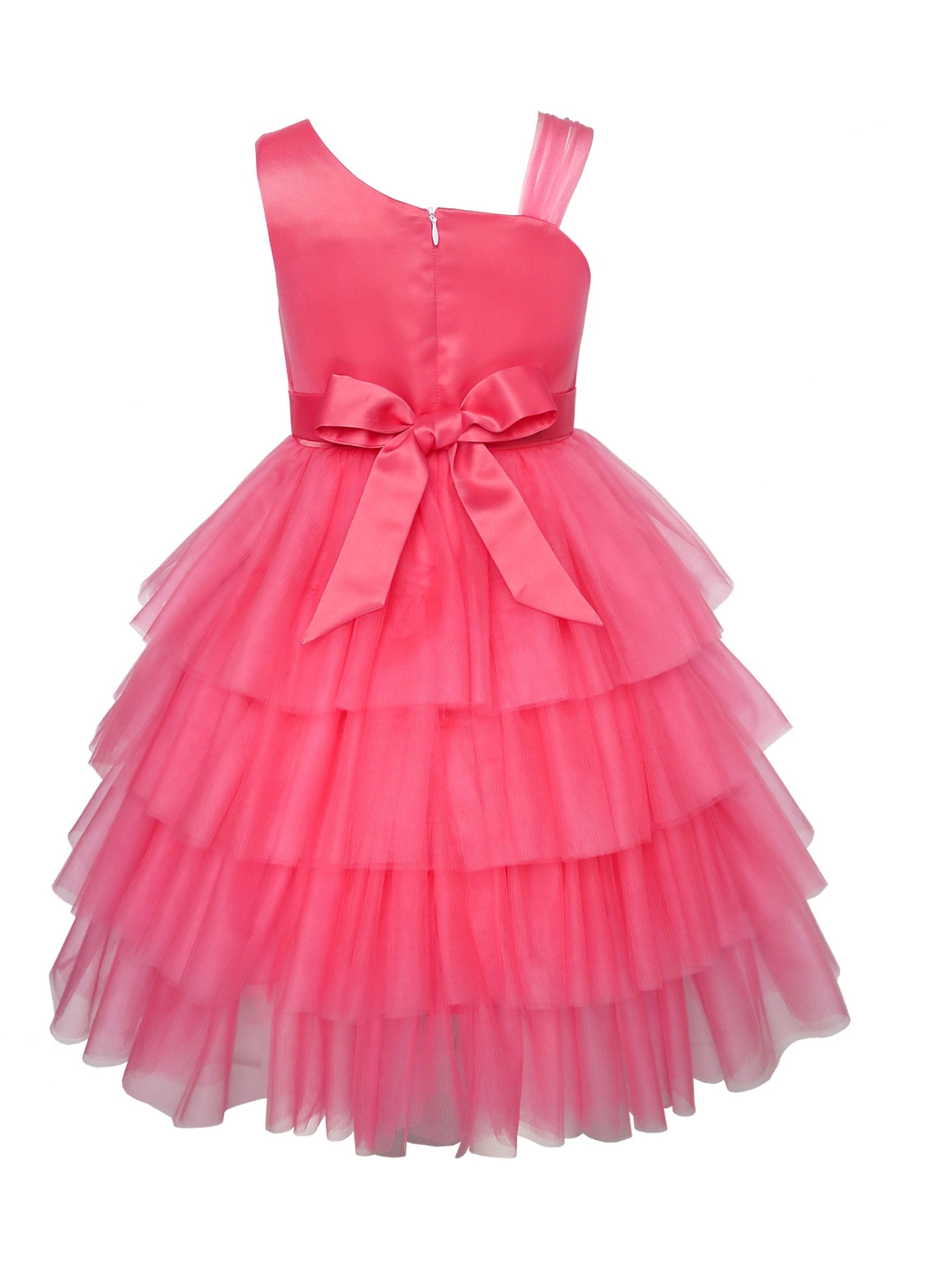 Girls Dress Purple Shoulder Fashion Rose Wedding Pageant Kids Boutique Red
