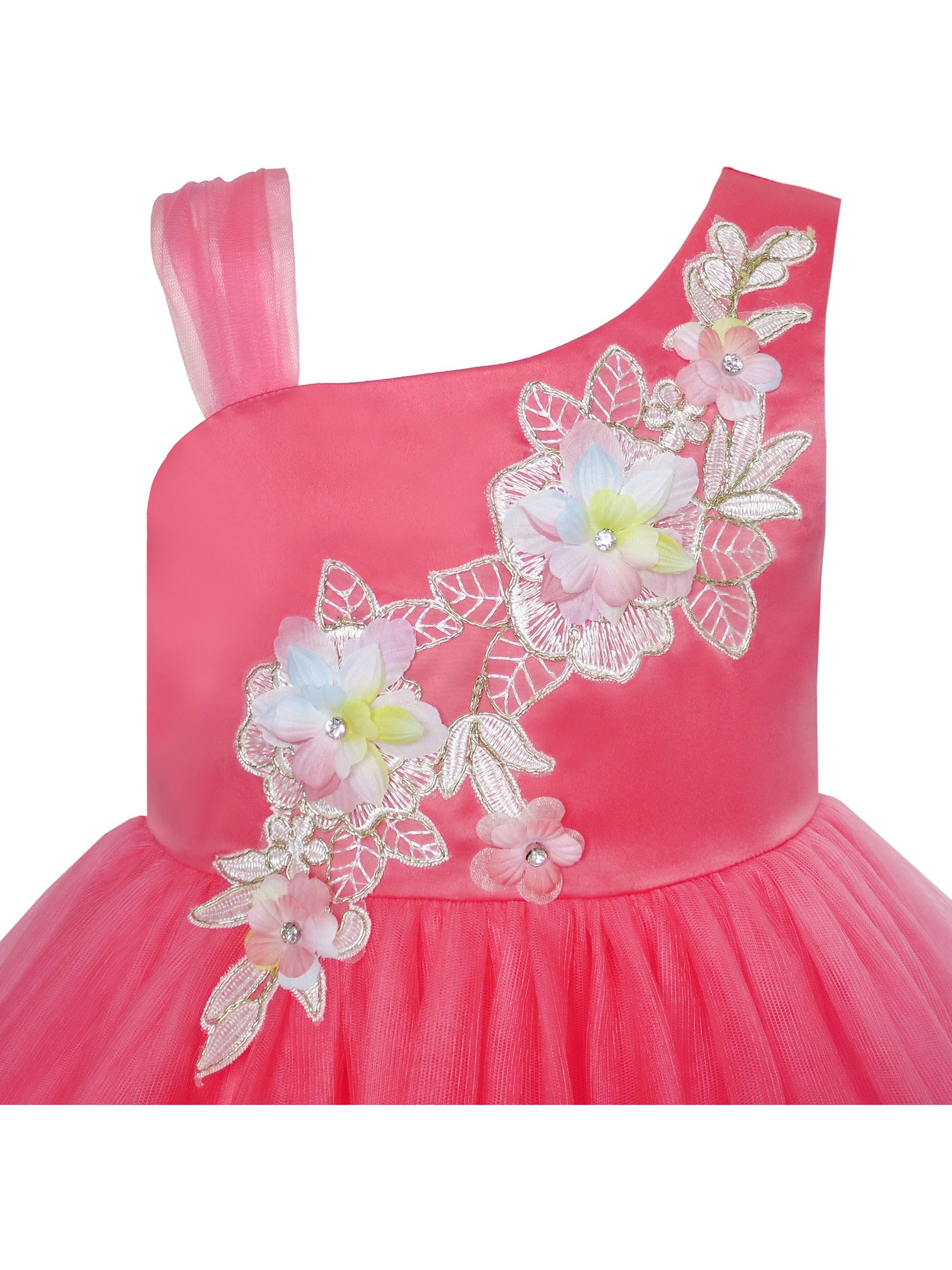 Girls Dress Purple Shoulder Fashion Rose Wedding Pageant Kids Boutique Red