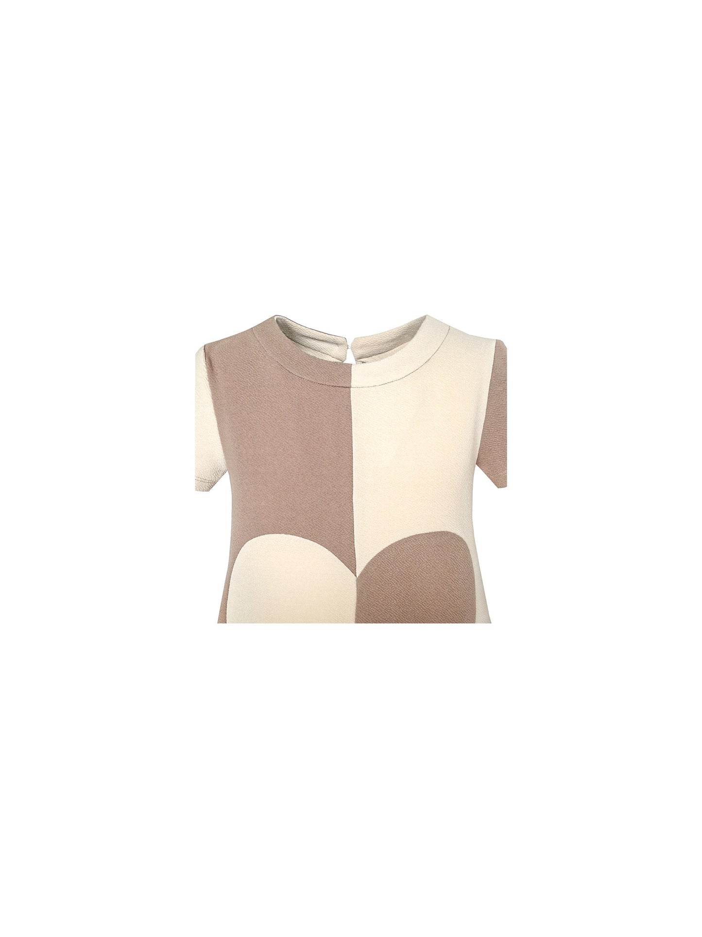 Girls Dress Pink Color Contrast Heart A-line Sundress Brown