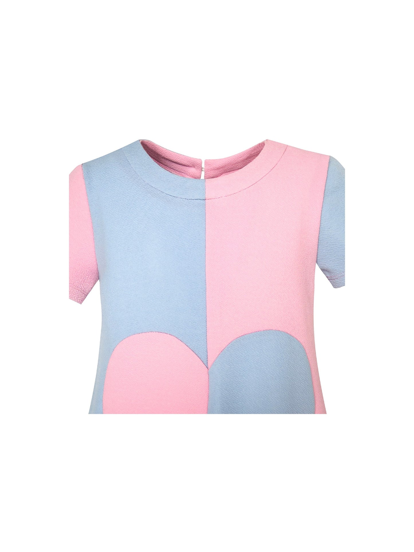 Girls Dress Pink Color Contrast Heart A-line Sundress Blue