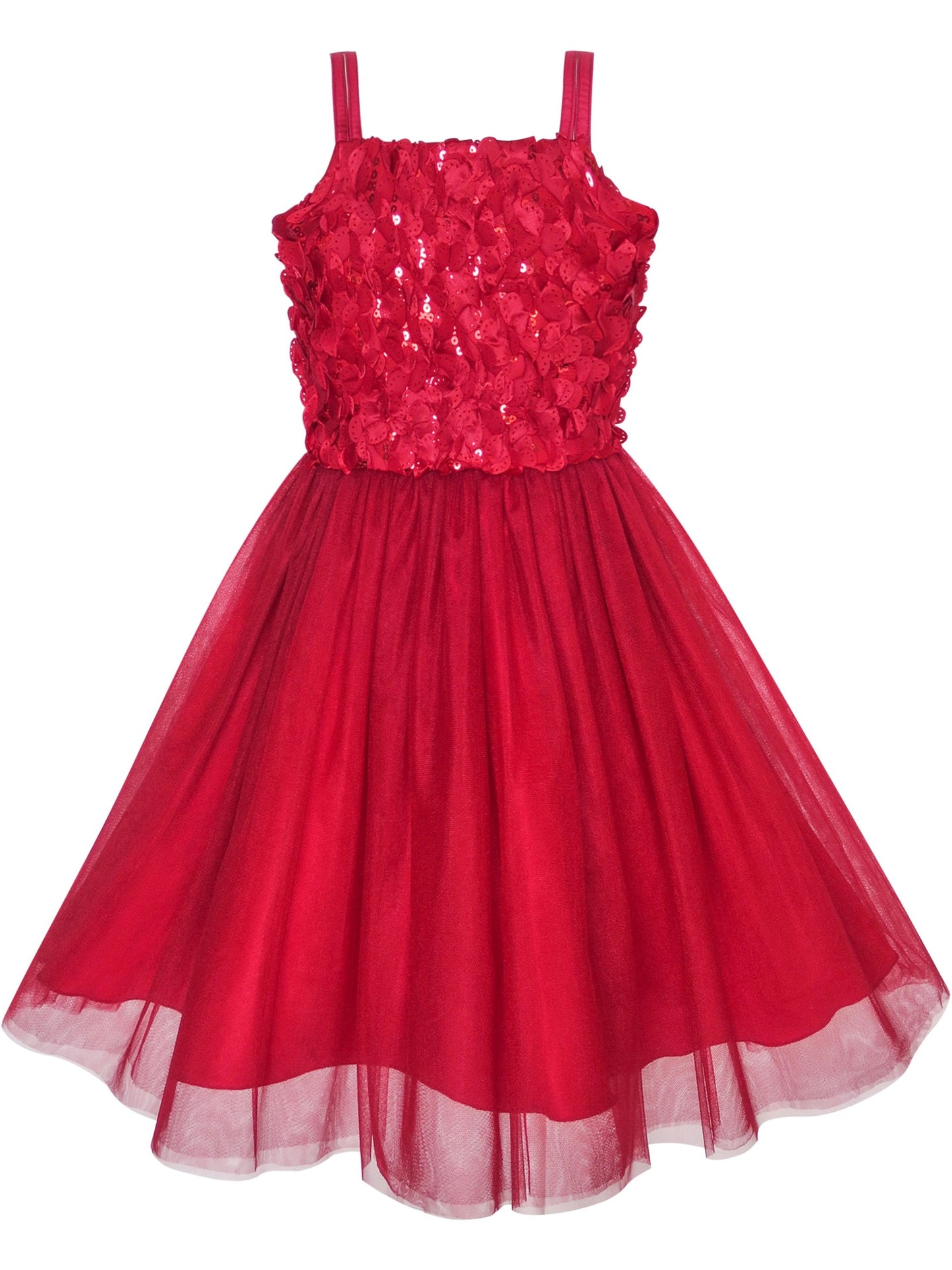 2 Piece Set Flower Girls Dress Long Sleeve Shrug Bolero Red