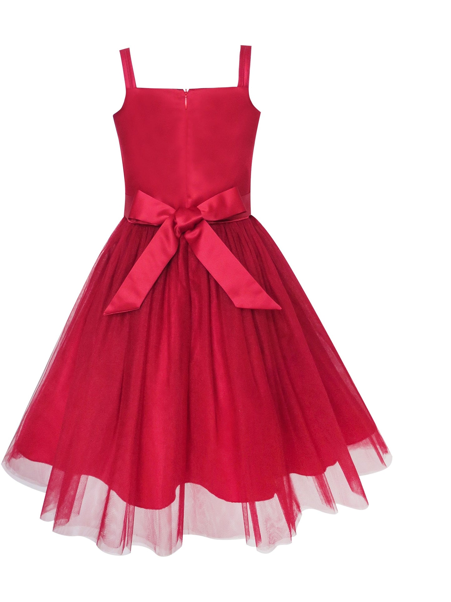 2 Piece Set Flower Girls Dress Long Sleeve Shrug Bolero Red