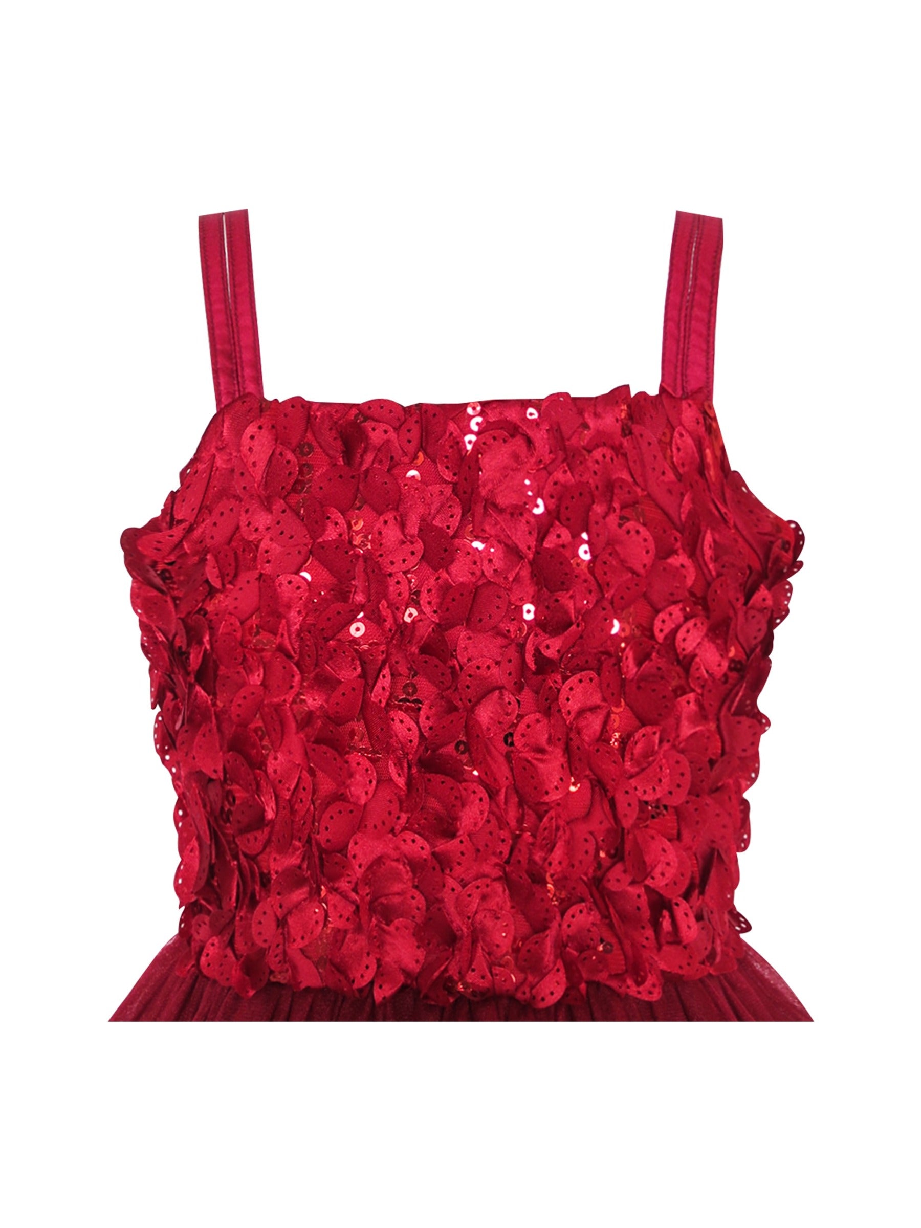 2 Piece Set Flower Girls Dress Long Sleeve Shrug Bolero Red