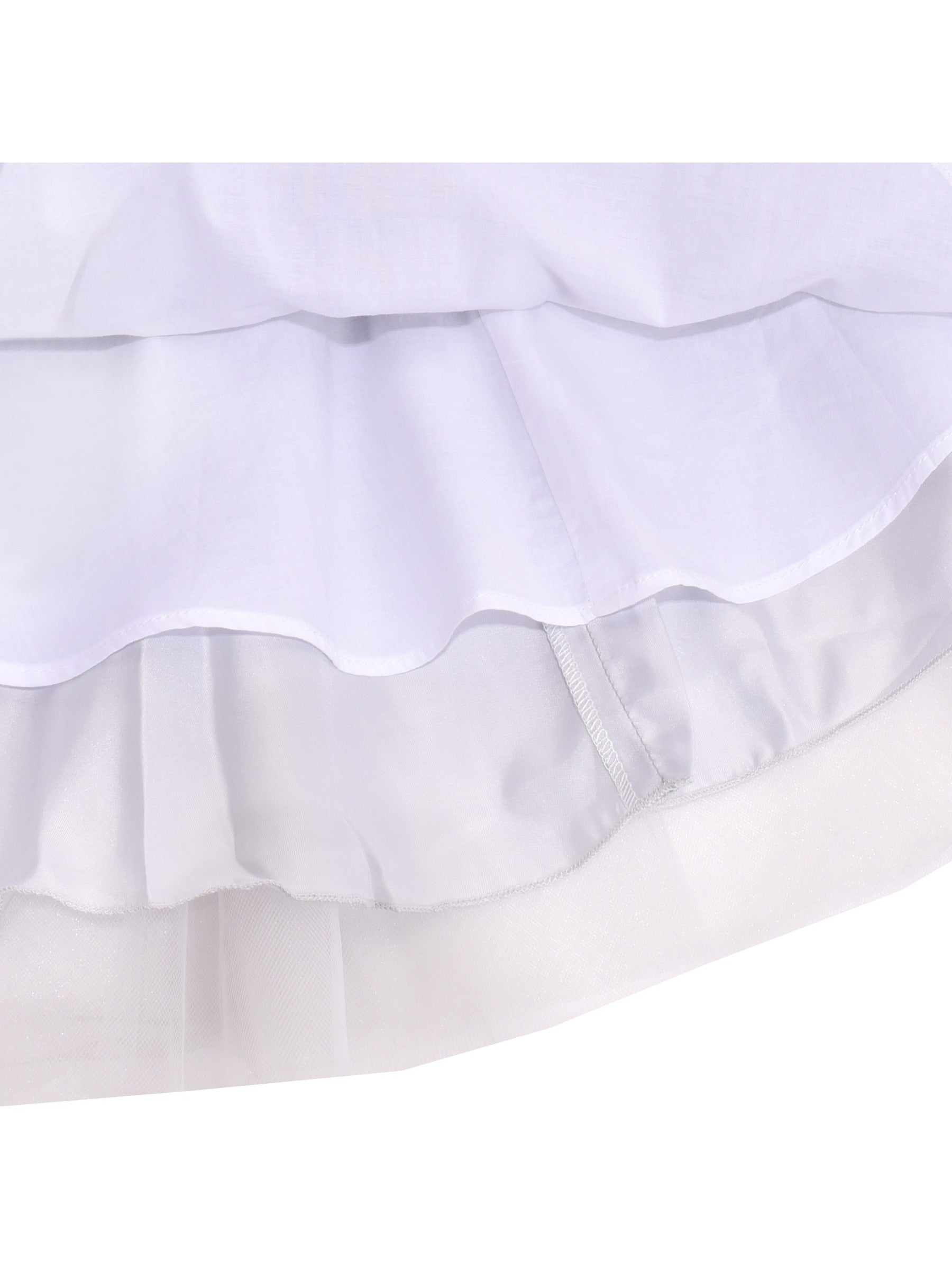 Girls Dress Tulle Lace Embroidered Flower Trim with Beading Gray