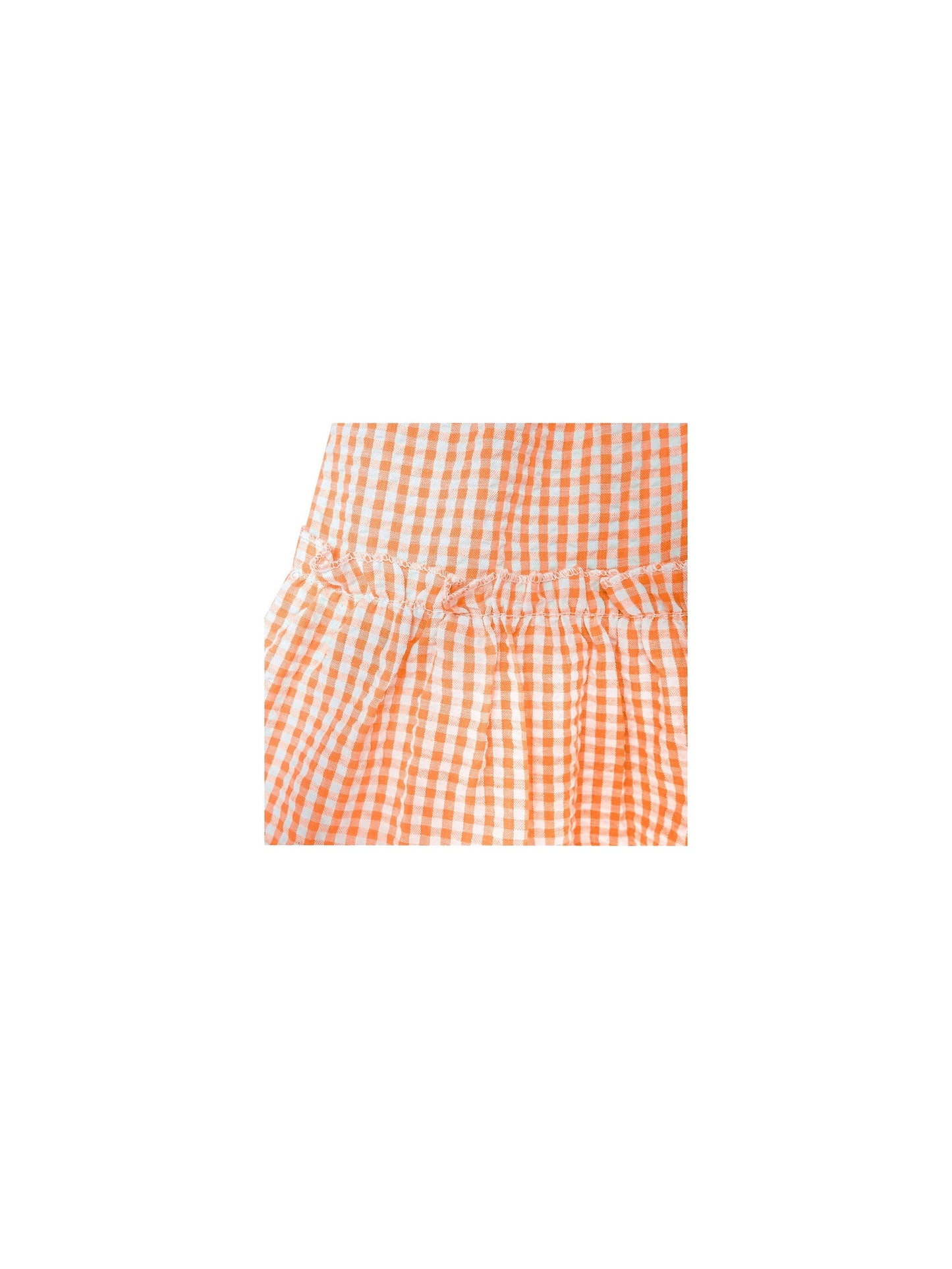 Girls Dress Green Tank Smocked Ruffle Skirt Sundress Orange