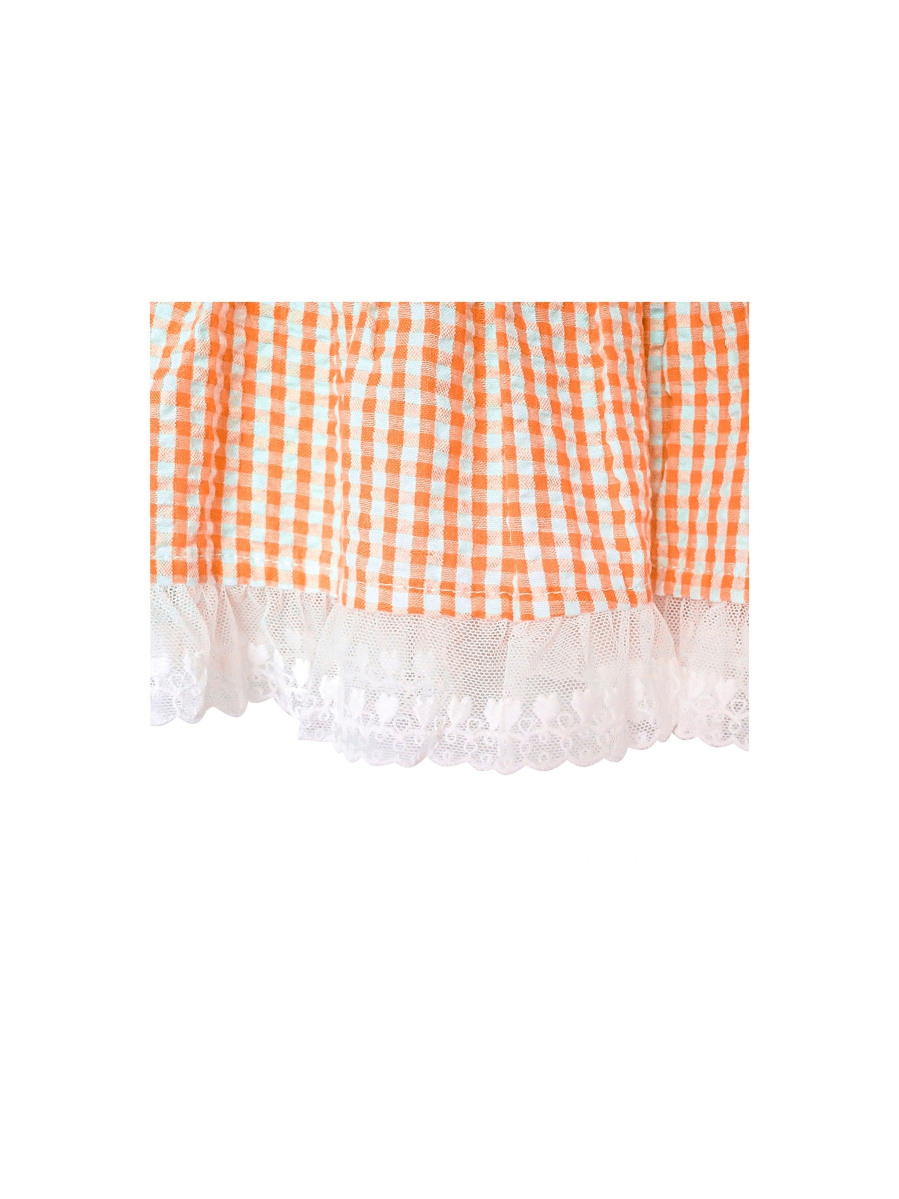 Girls Dress Green Tank Smocked Ruffle Skirt Sundress Orange