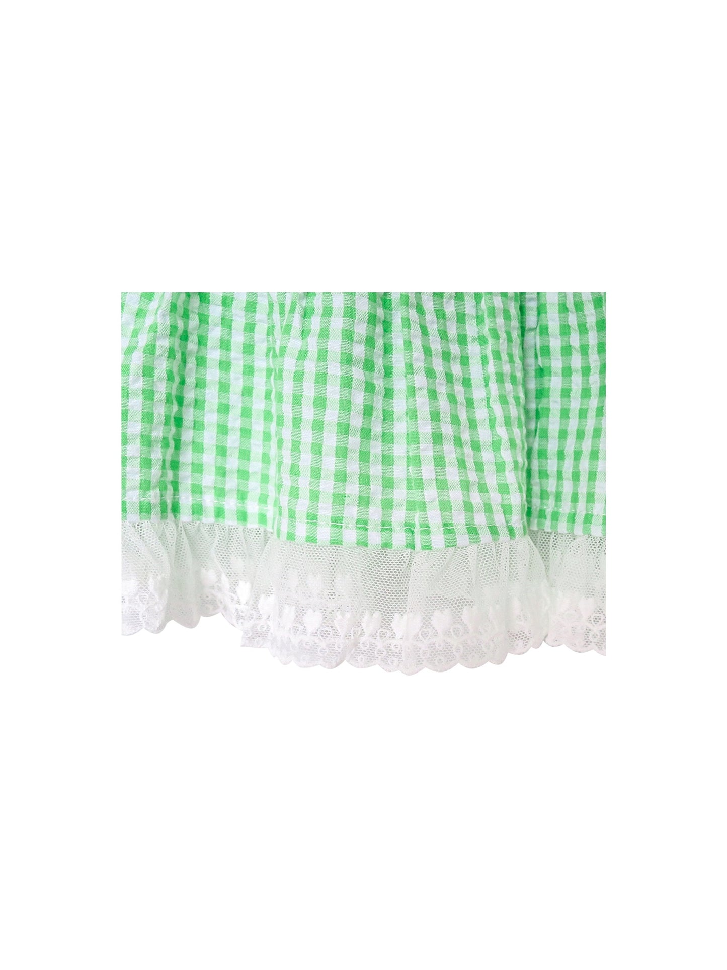 Girls Dress Green Tank Smocked Ruffle Skirt Sundress Green